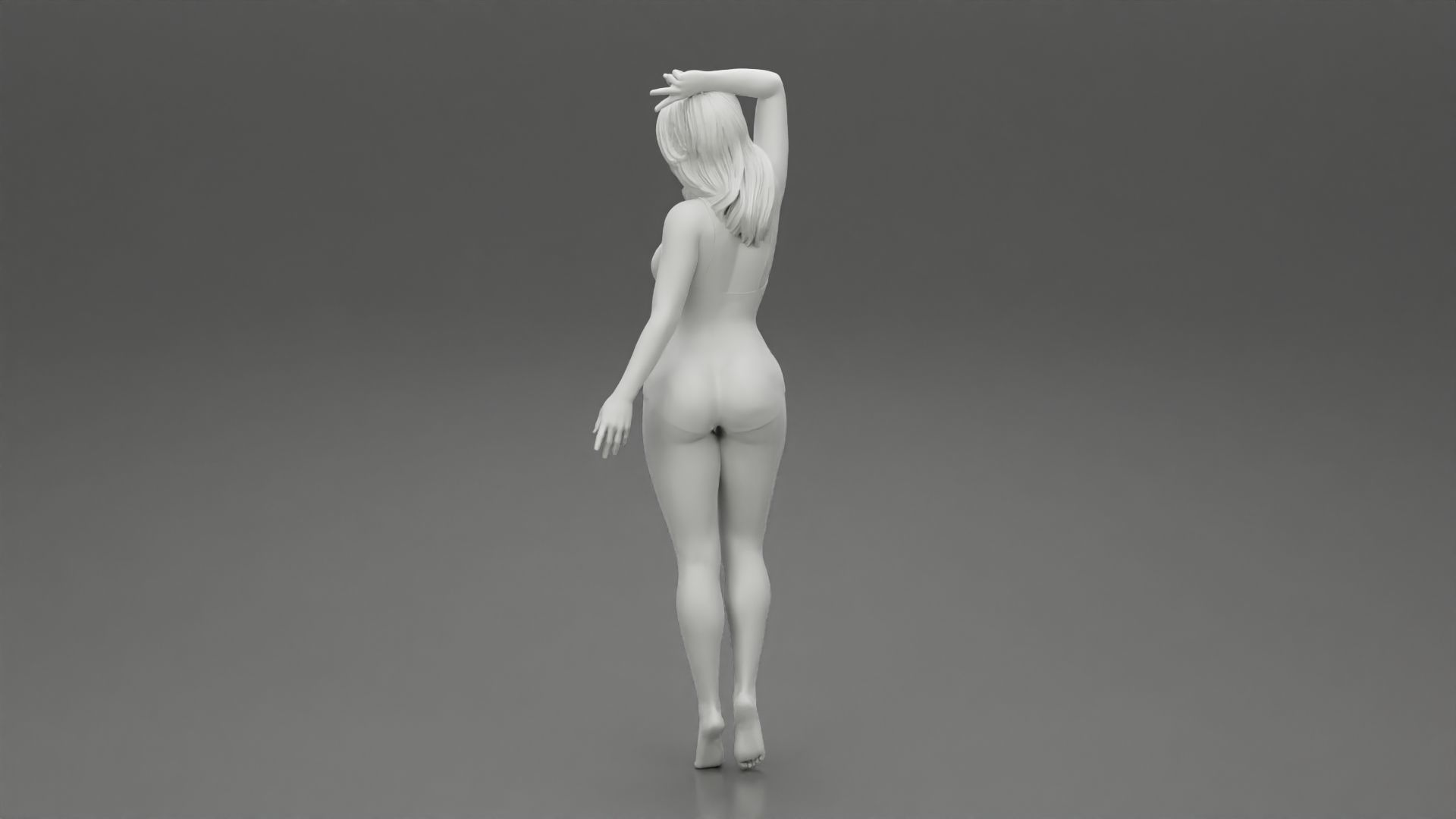 Young Fashion Model Posing in Swimsuit 3D print model_10