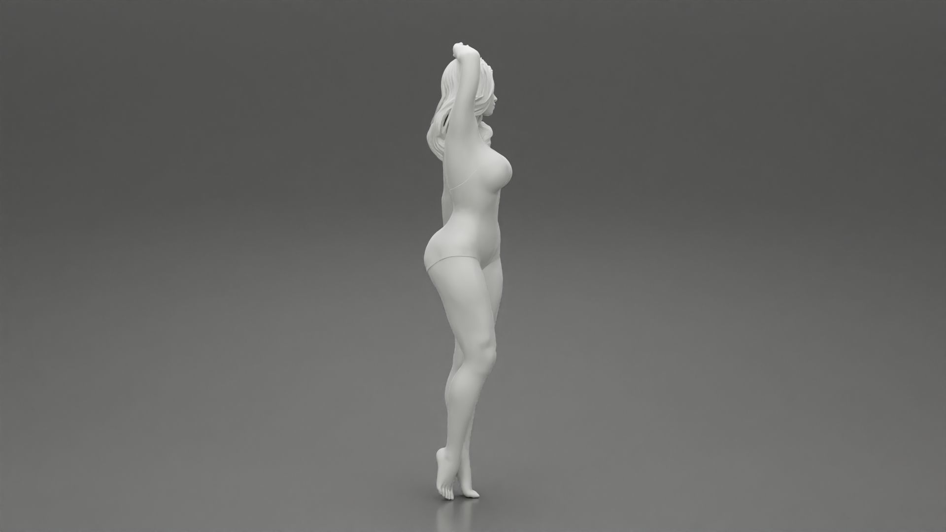 Young Fashion Model Posing in Swimsuit 3D print model_8