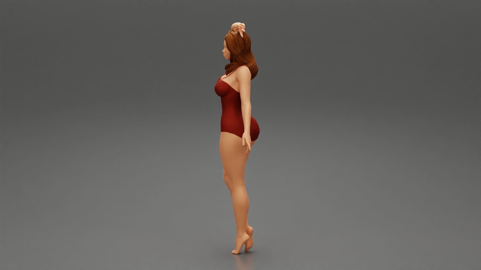 Young Fashion Model Posing in Swimsuit 3D print model_5