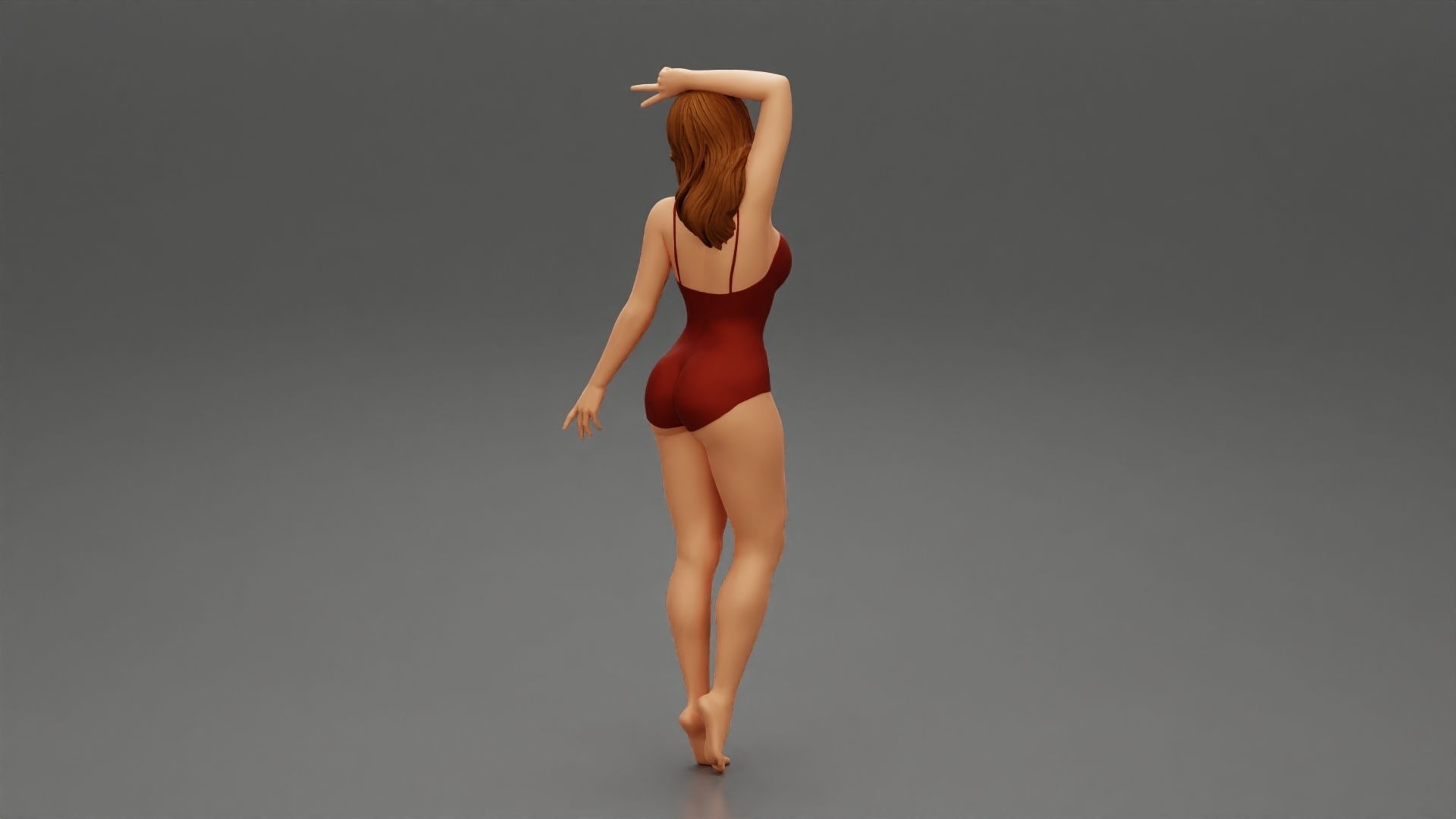 Young Fashion Model Posing in Swimsuit 3D print model_3
