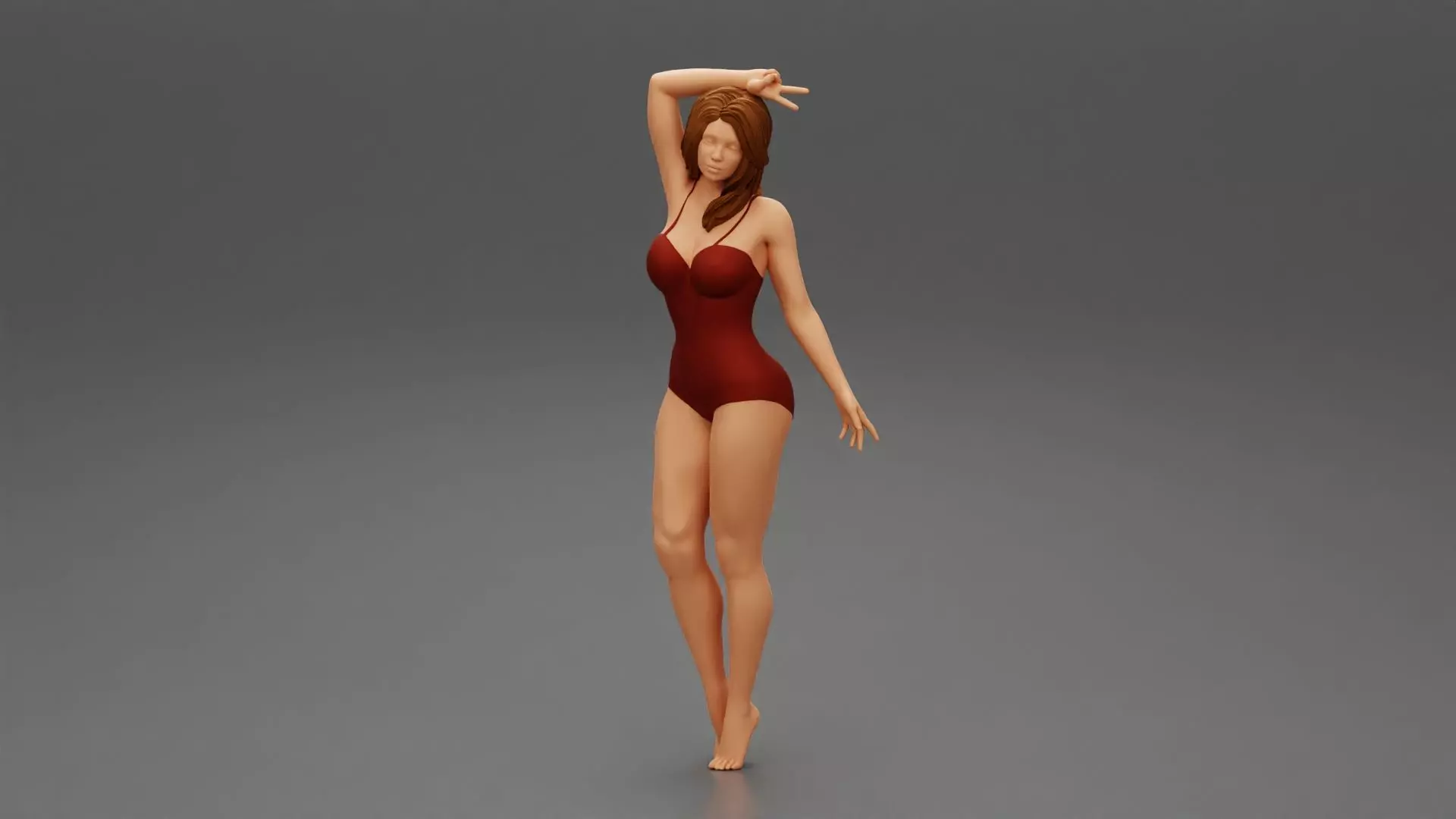 Young Fashion Model Posing in Swimsuit 3D print model_0