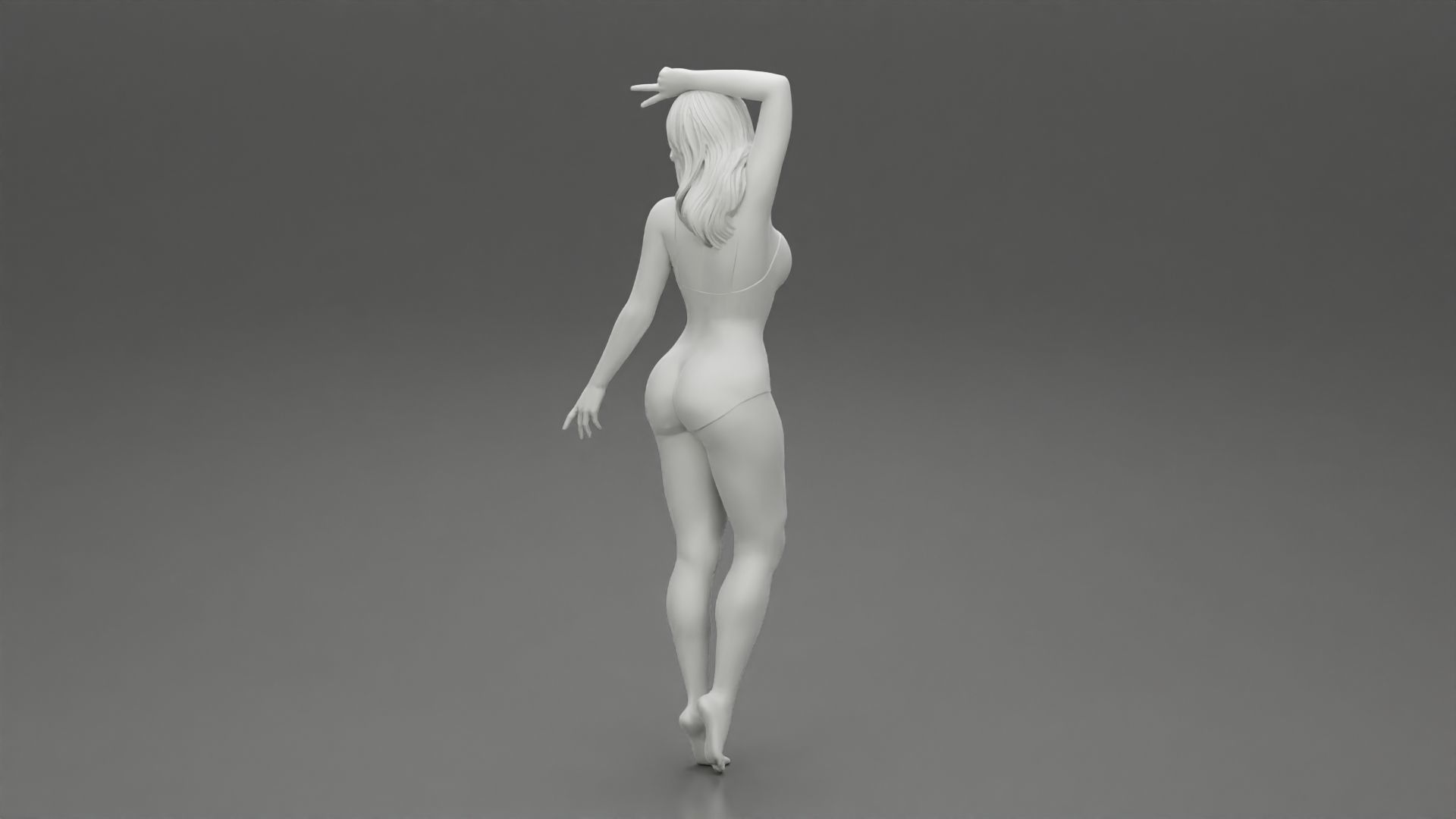 Young Fashion Model Posing in Swimsuit 3D print model_9