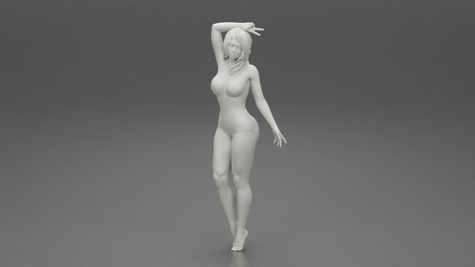 Young Fashion Model Posing in Swimsuit 3D print model_6