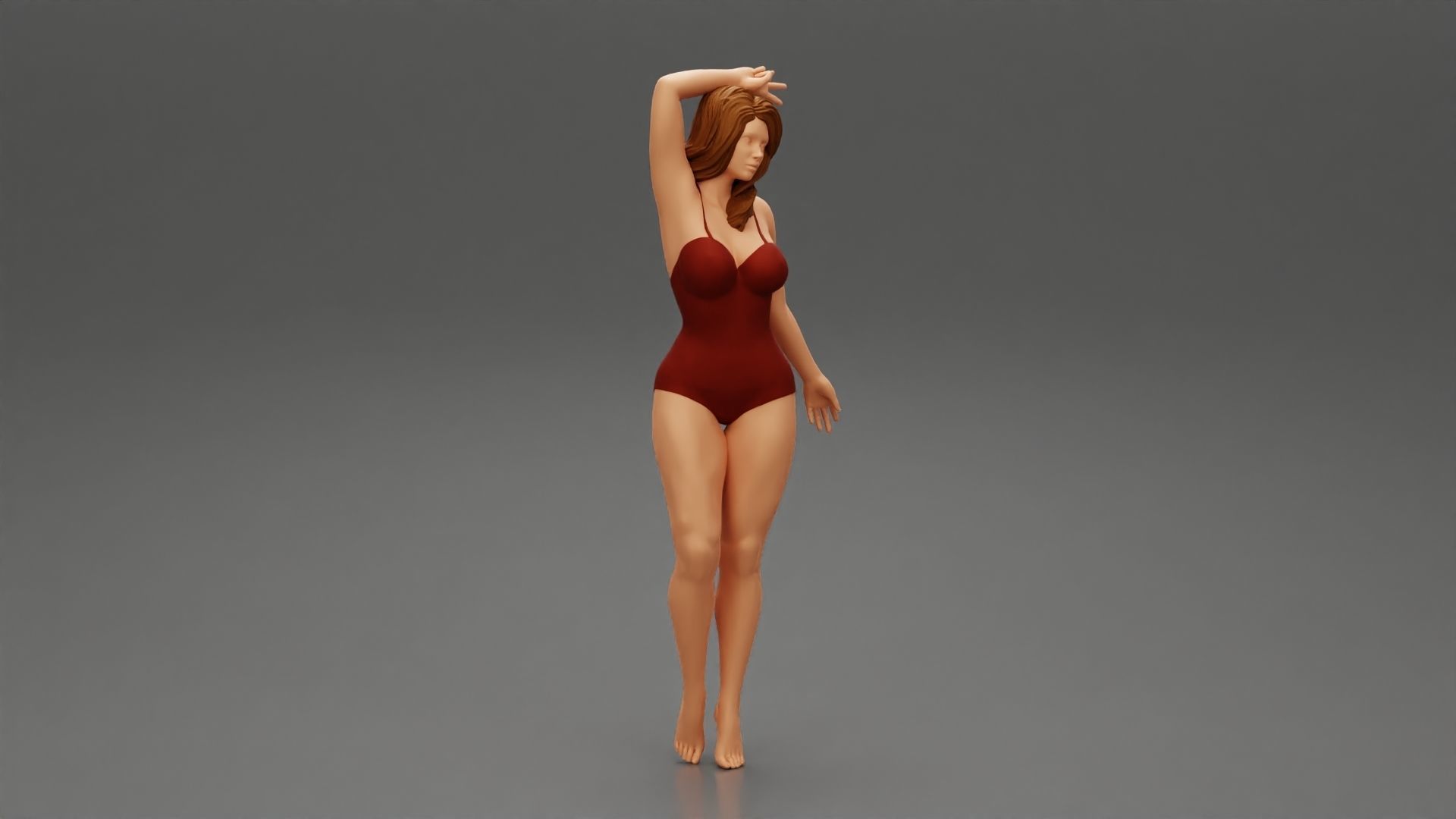 Young Fashion Model Posing in Swimsuit 3D print model_1