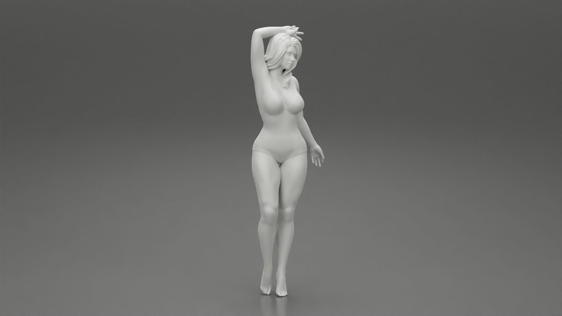 Young Fashion Model Posing in Swimsuit 3D print model_7