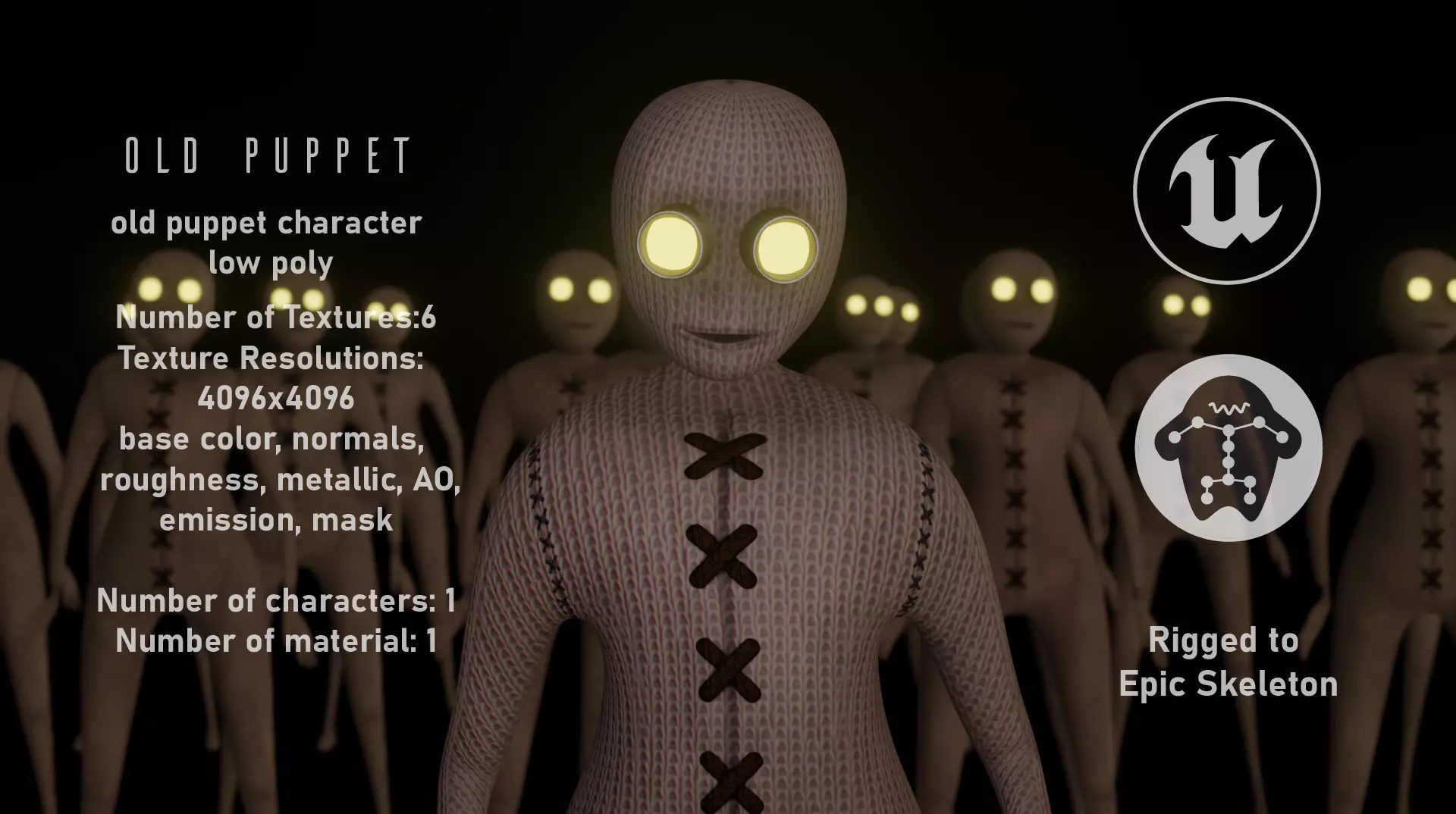 Old puppet Low-poly 3D model