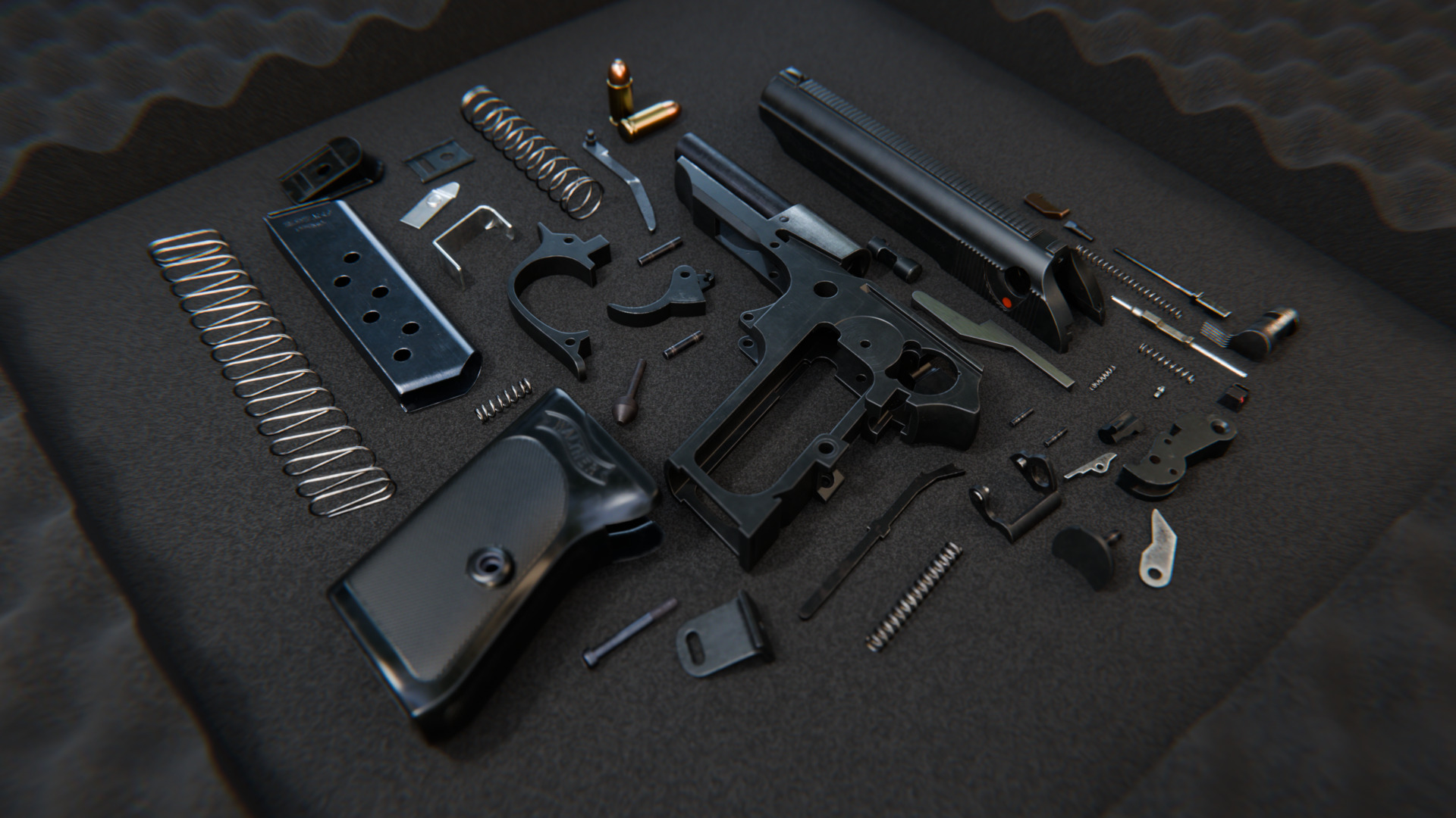Walther PPK Pistol Low-poly 3D model_5