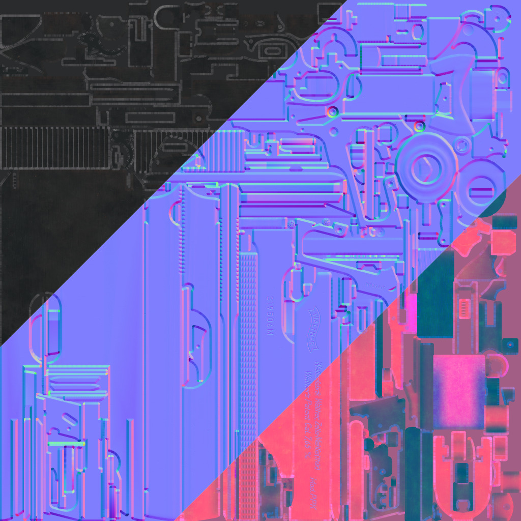 Walther PPK Pistol Low-poly 3D model_9