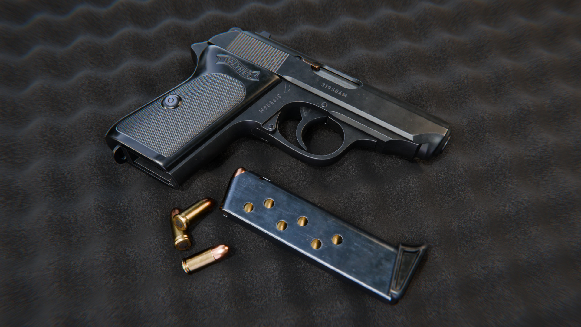 Walther PPK Pistol Low-poly 3D model_4