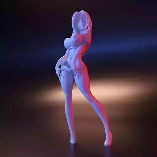 Anime woman in bikini