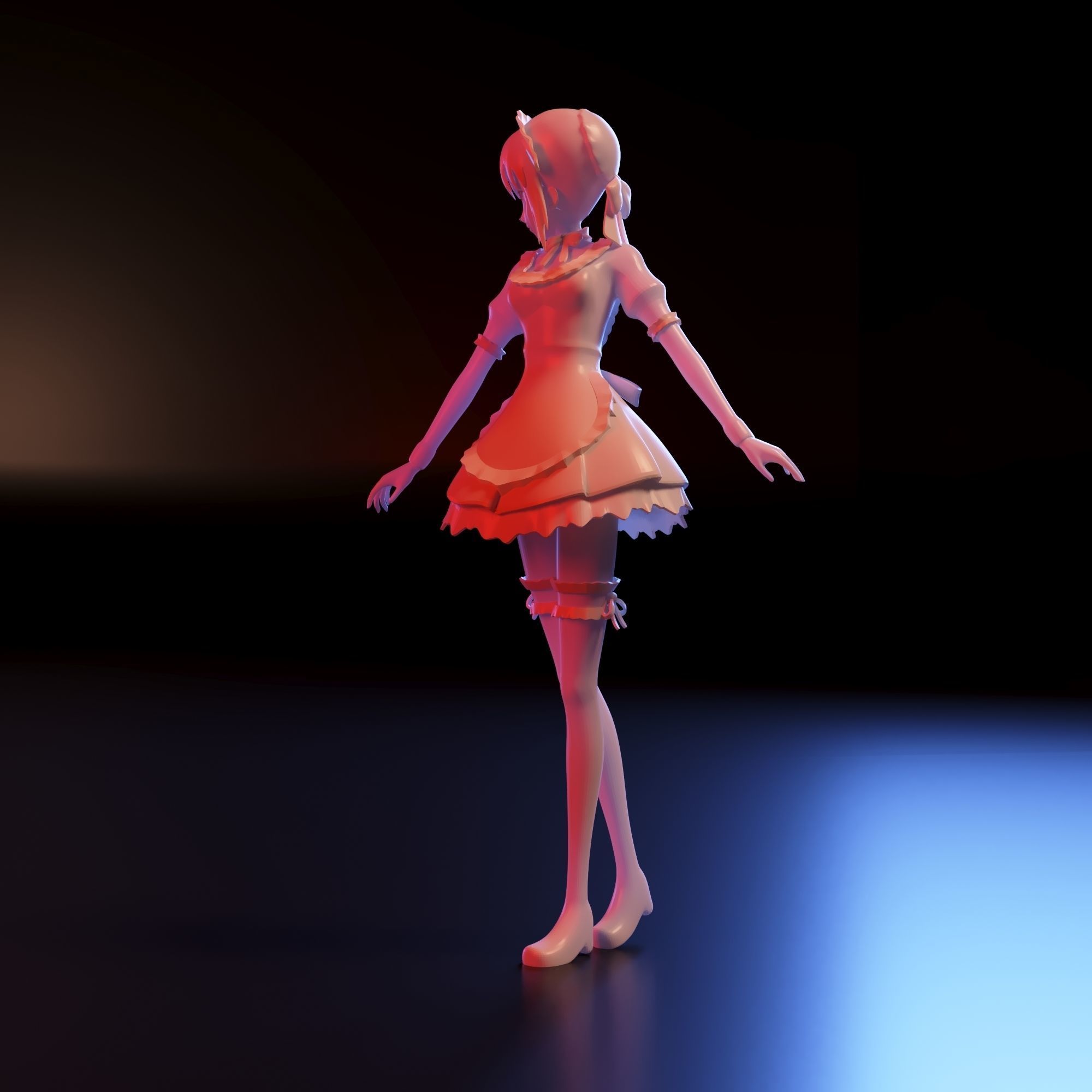 anime girl 3D print model_3