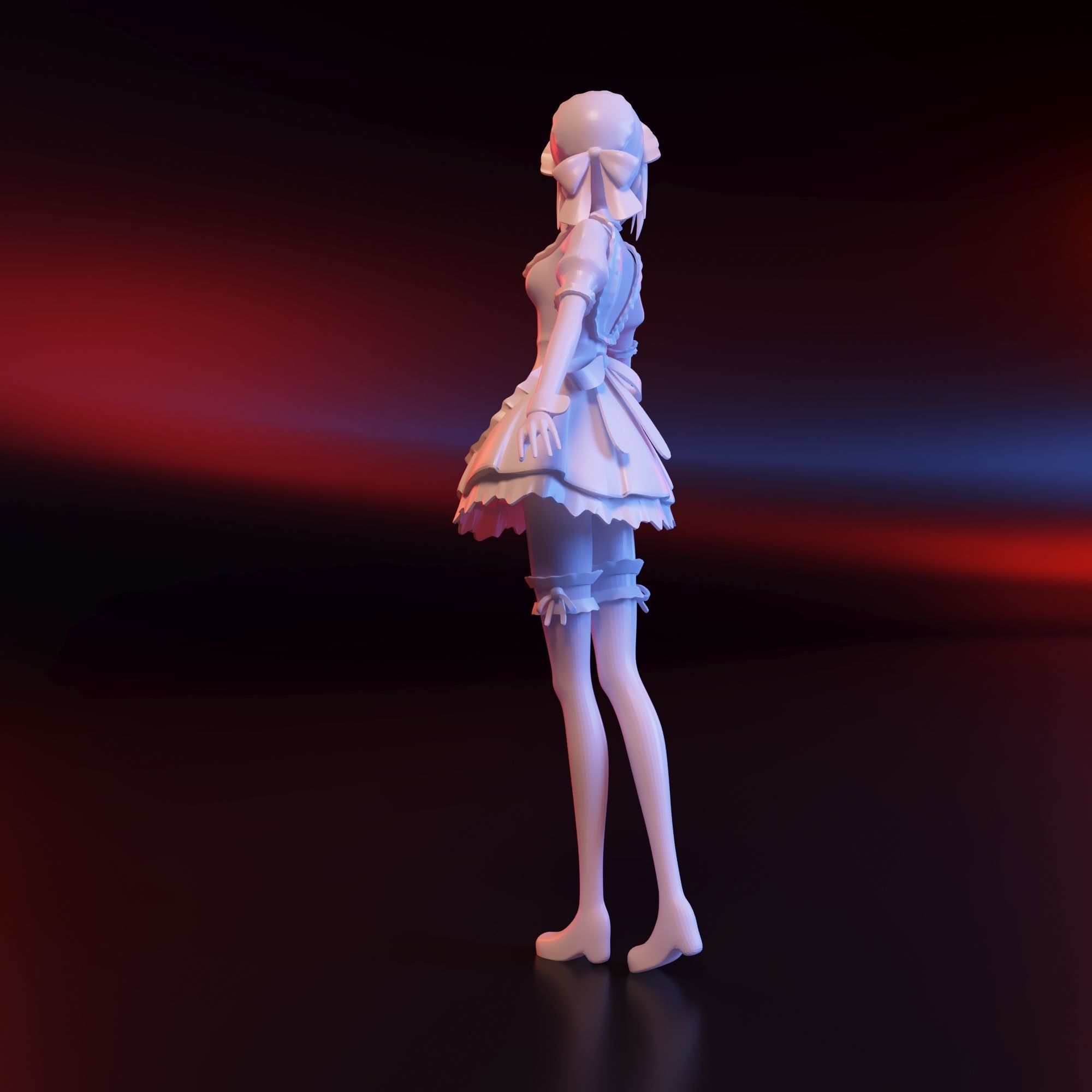 anime girl 3D print model_2