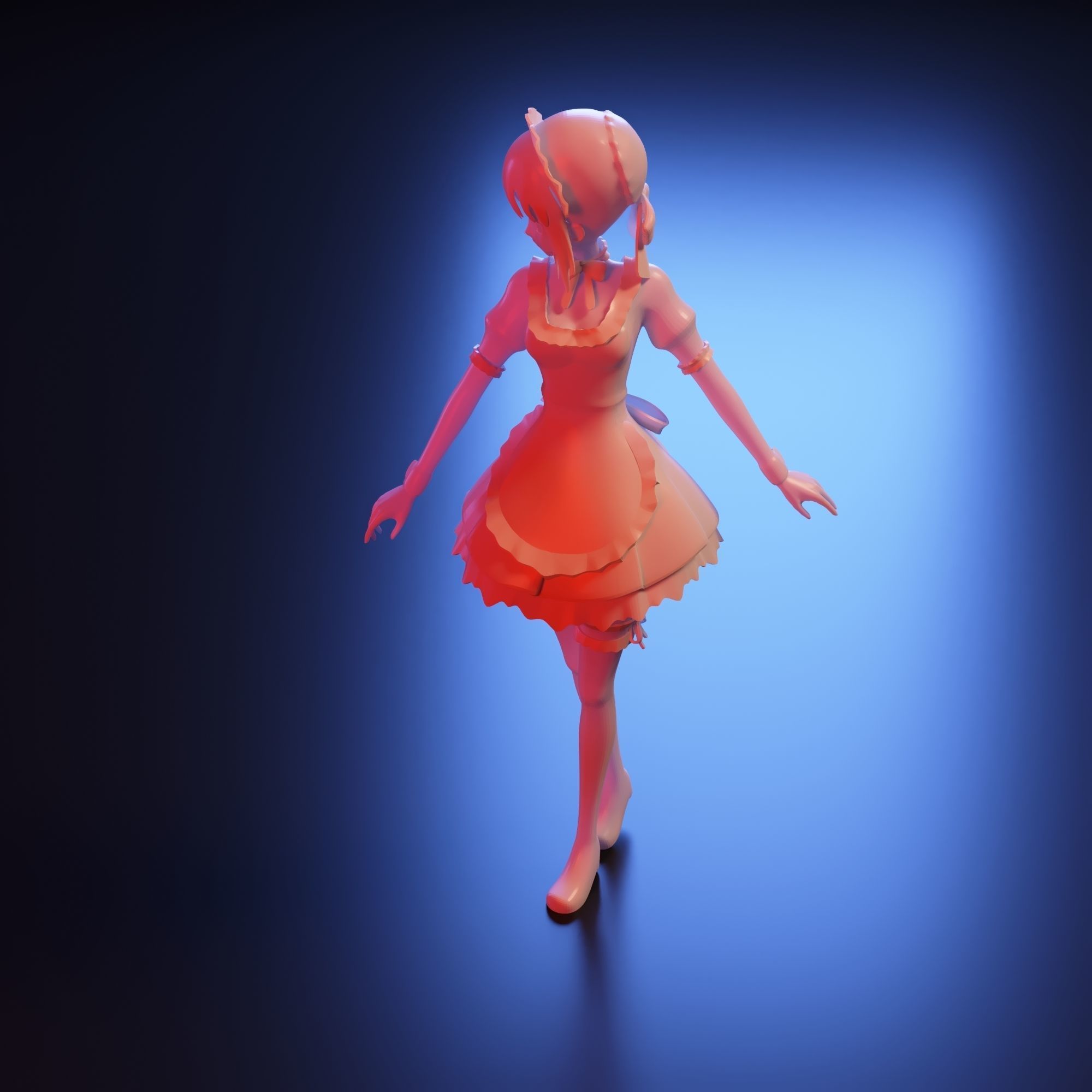 anime girl 3D print model_4