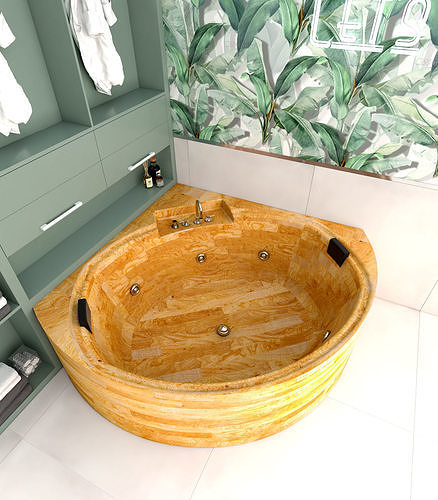 a corner bathtub 3D model