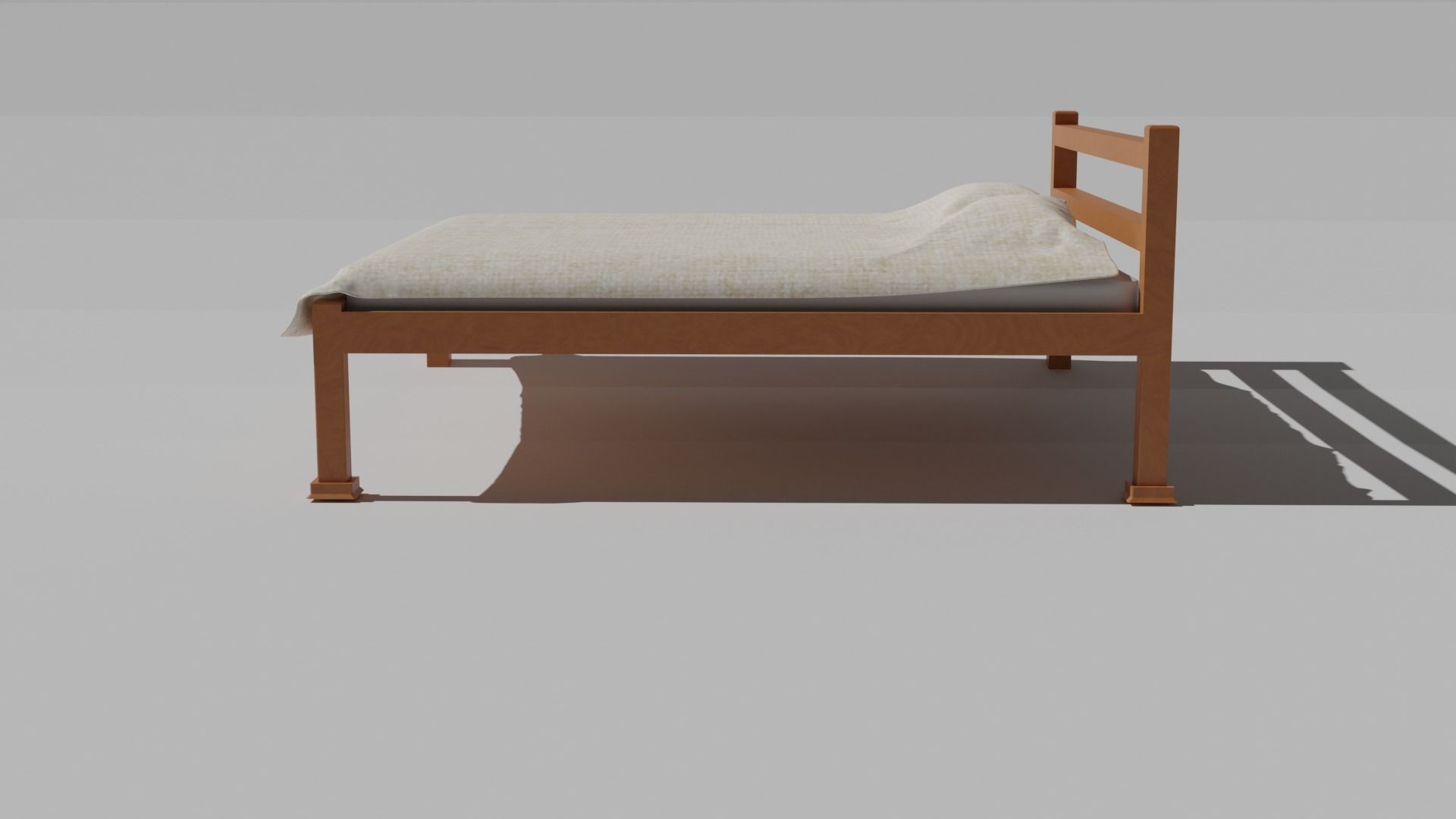 A normal high-poly bed model 3D model_1