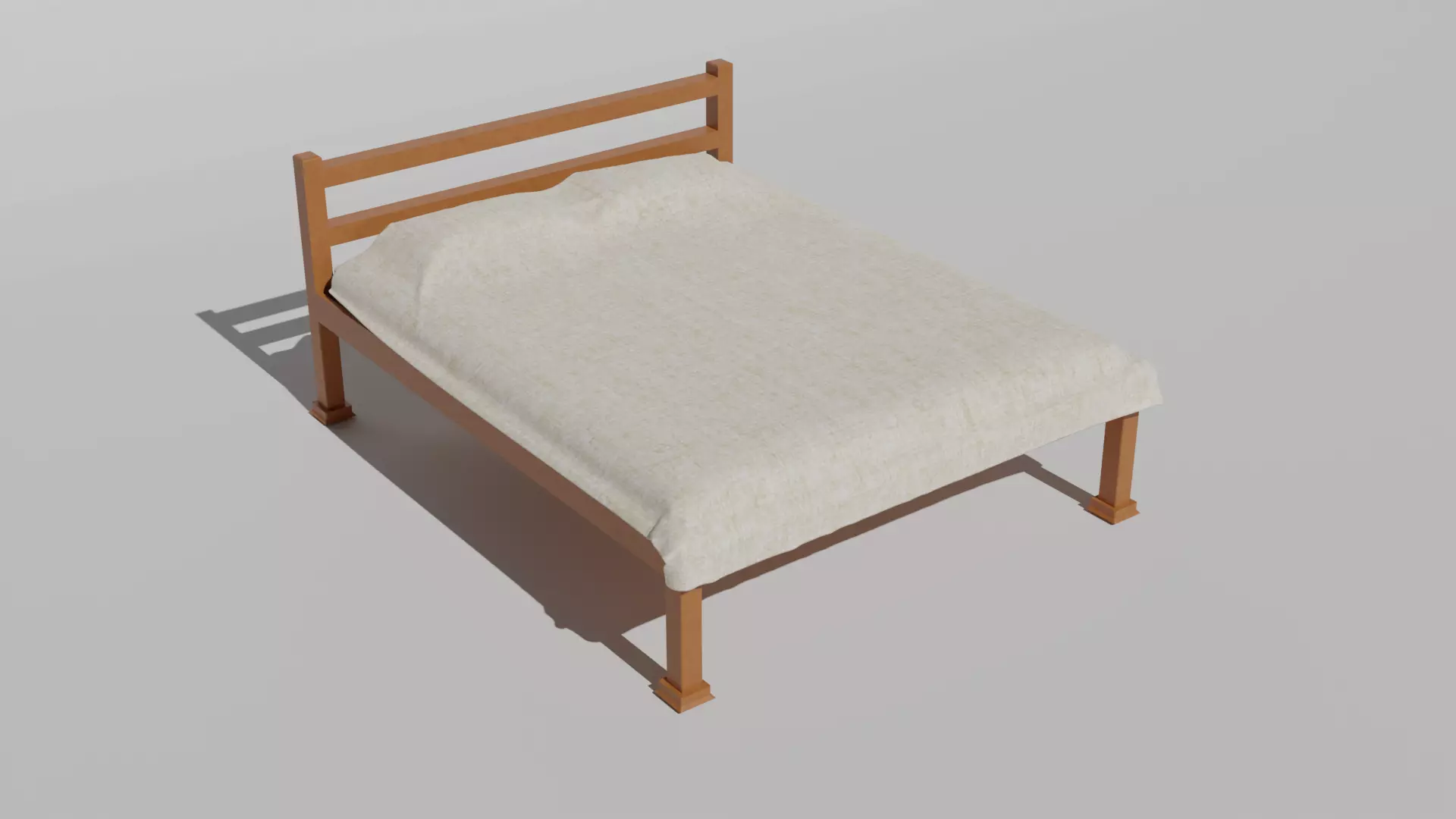 A normal high-poly bed model 3D model_0