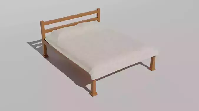 A normal high-poly bed model