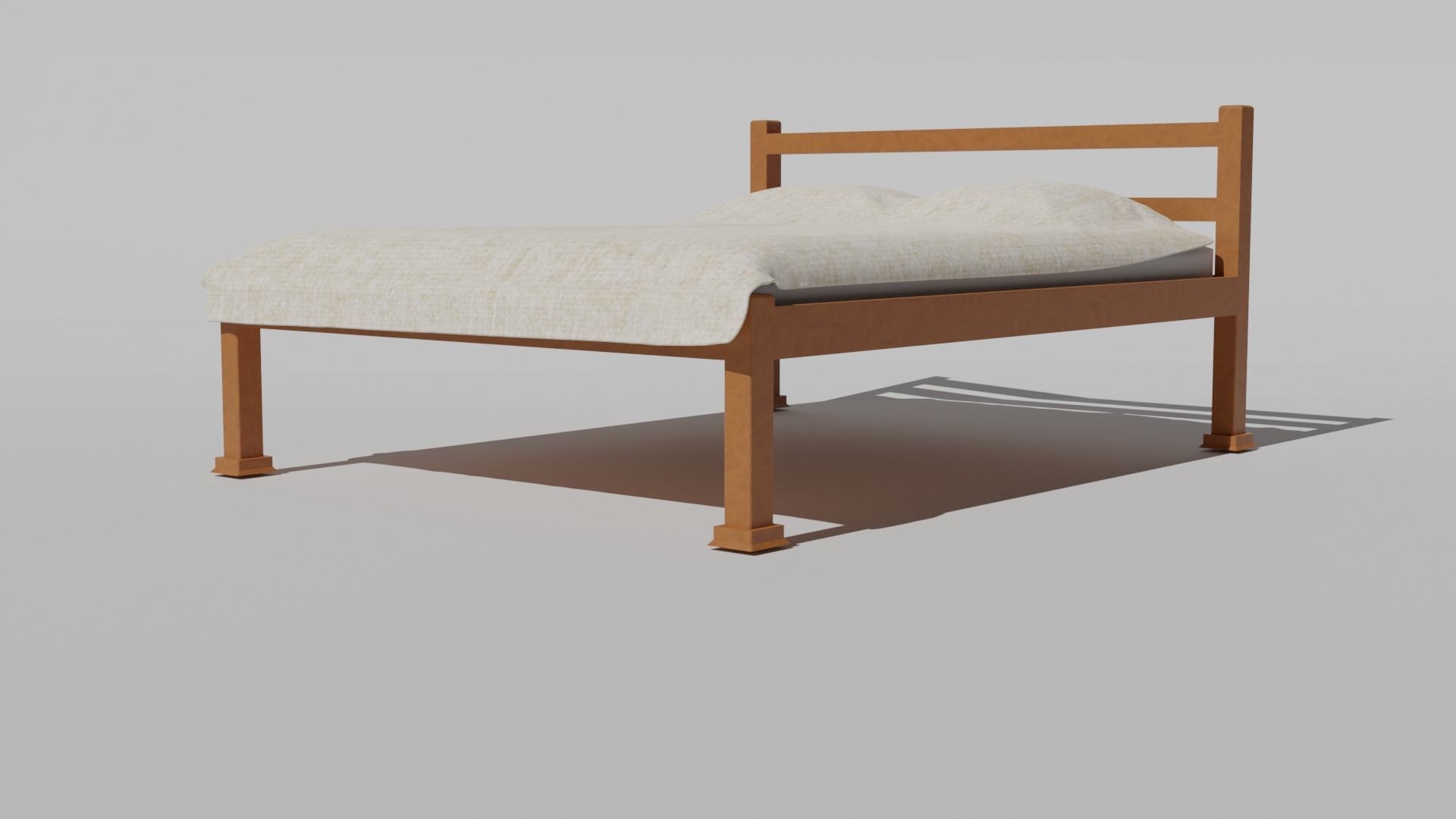 A normal high-poly bed model 3D model_3