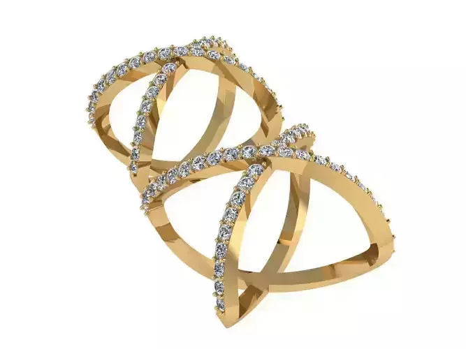 Ring371 two gold rings with diamonds