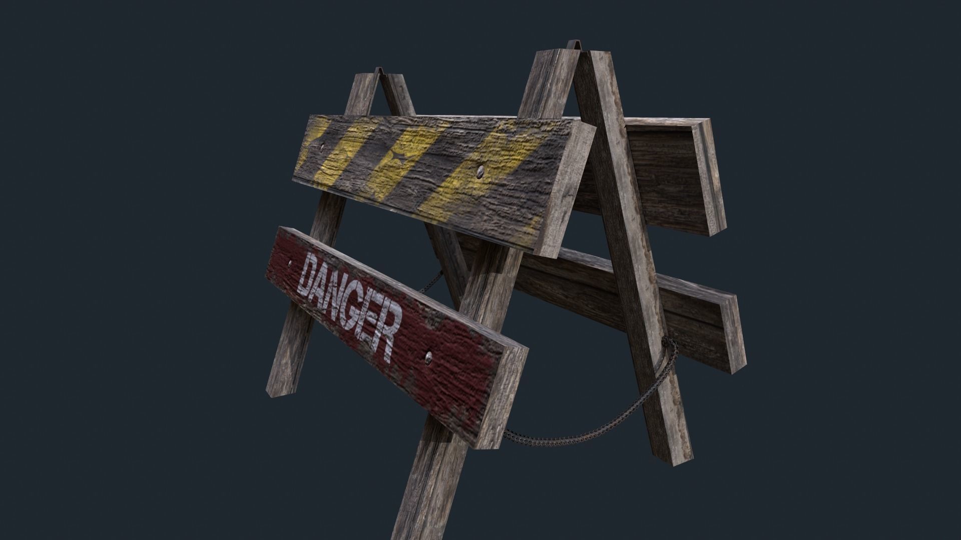 DangerRoadSign danger sign Low-poly 3D model_2