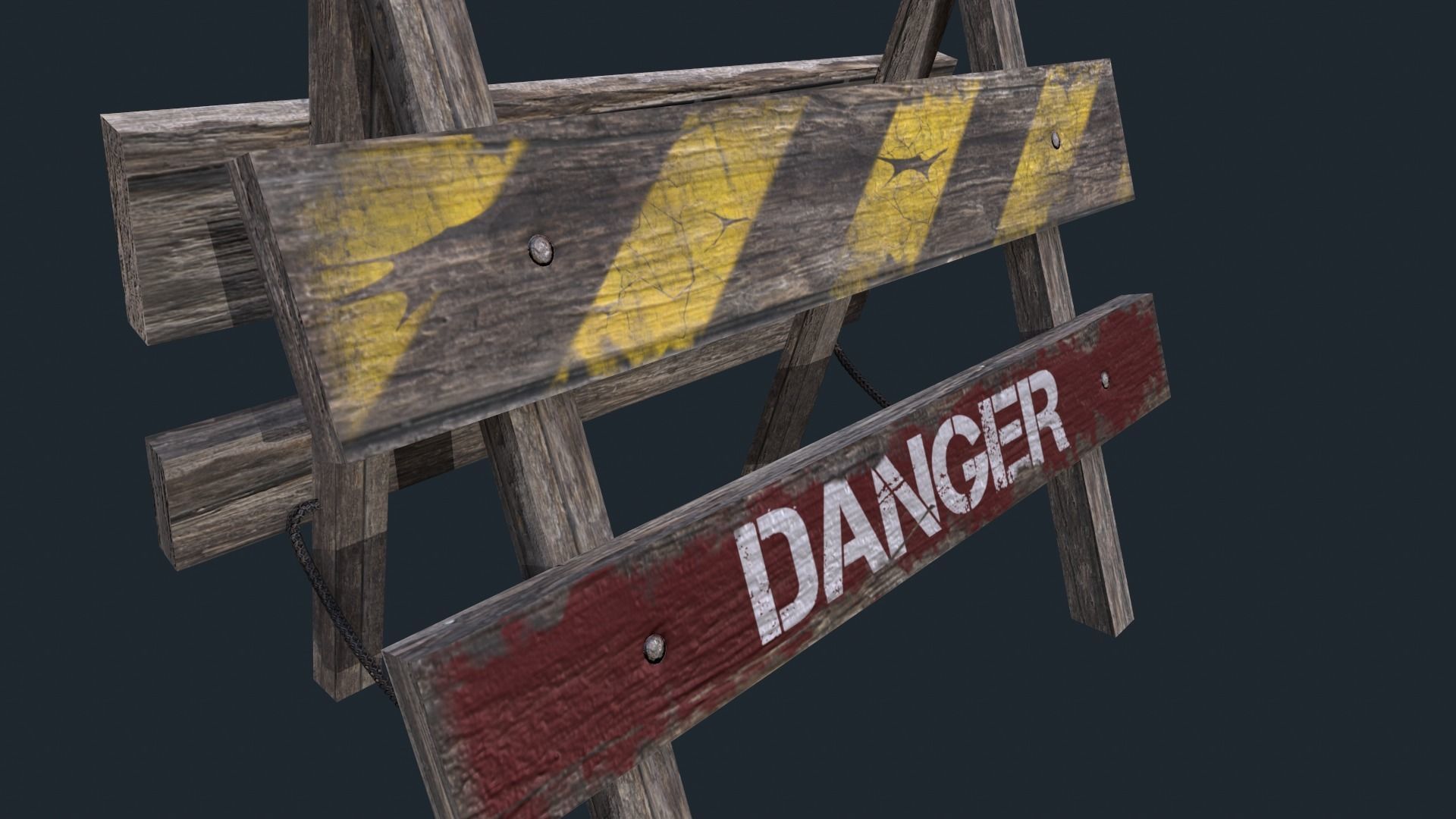 DangerRoadSign danger sign Low-poly 3D model_1