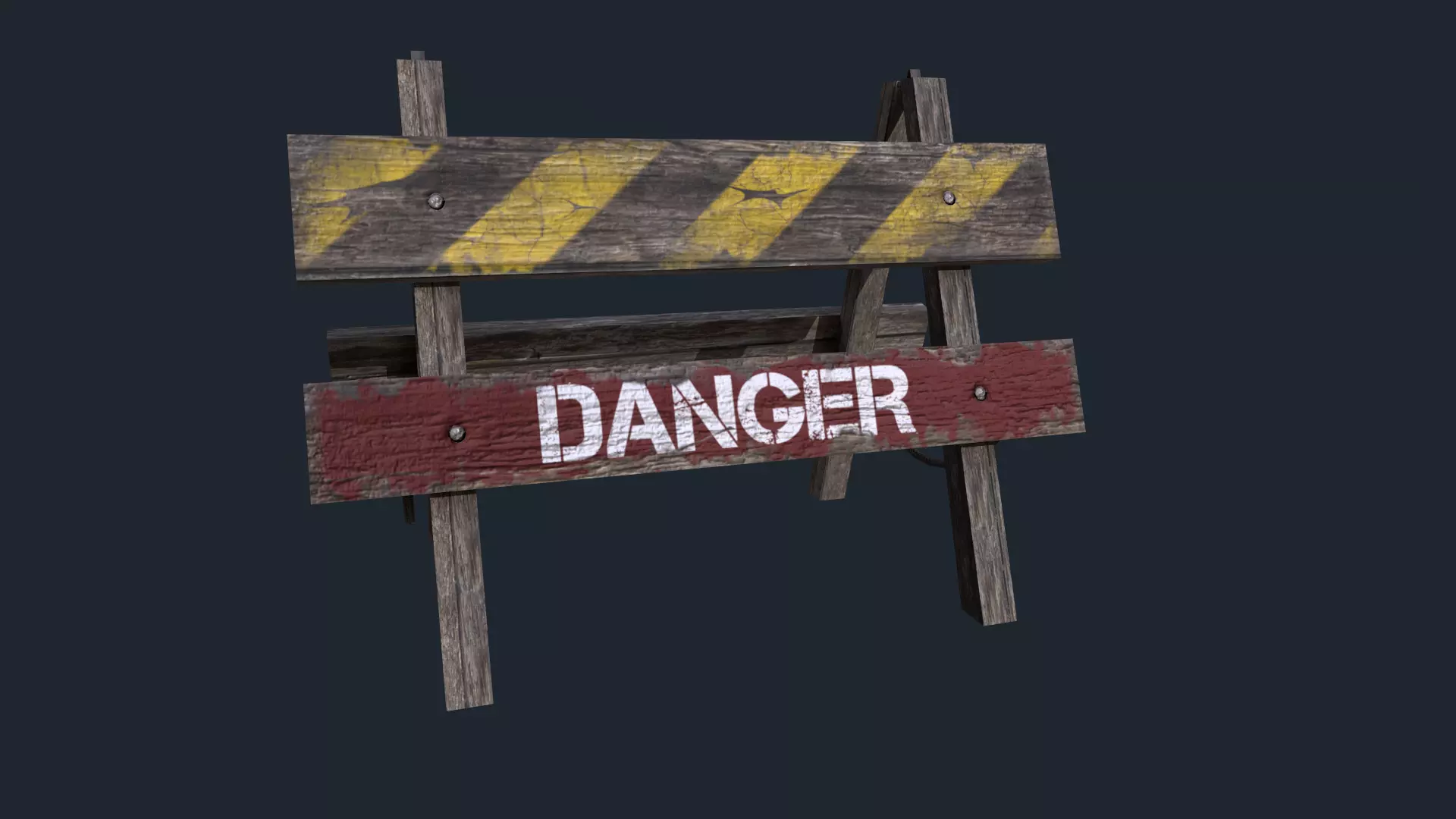 DangerRoadSign danger sign Low-poly 3D model_0