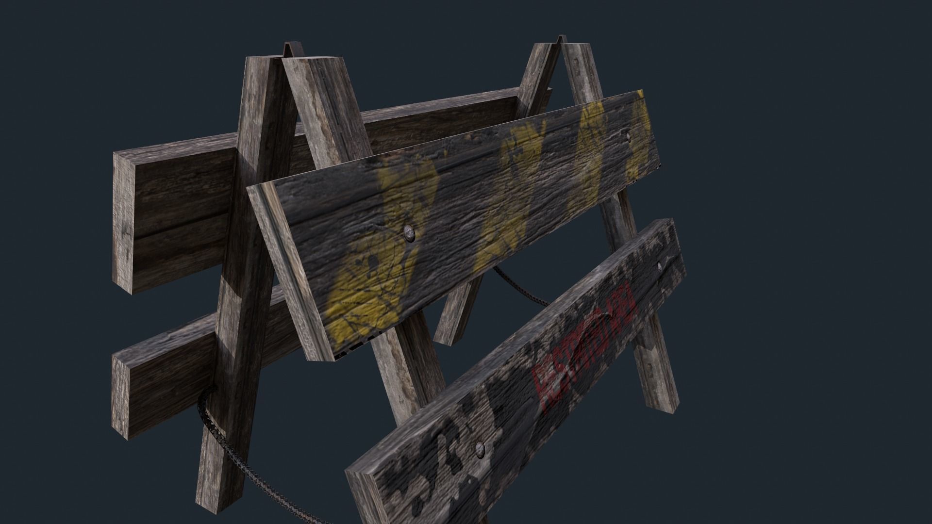 DangerRoadSign danger sign Low-poly 3D model_4