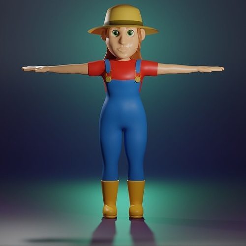 Farmer women 3D model