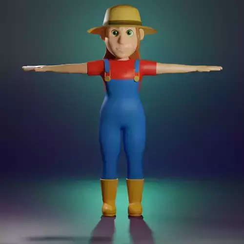 Farmer women 3D model
