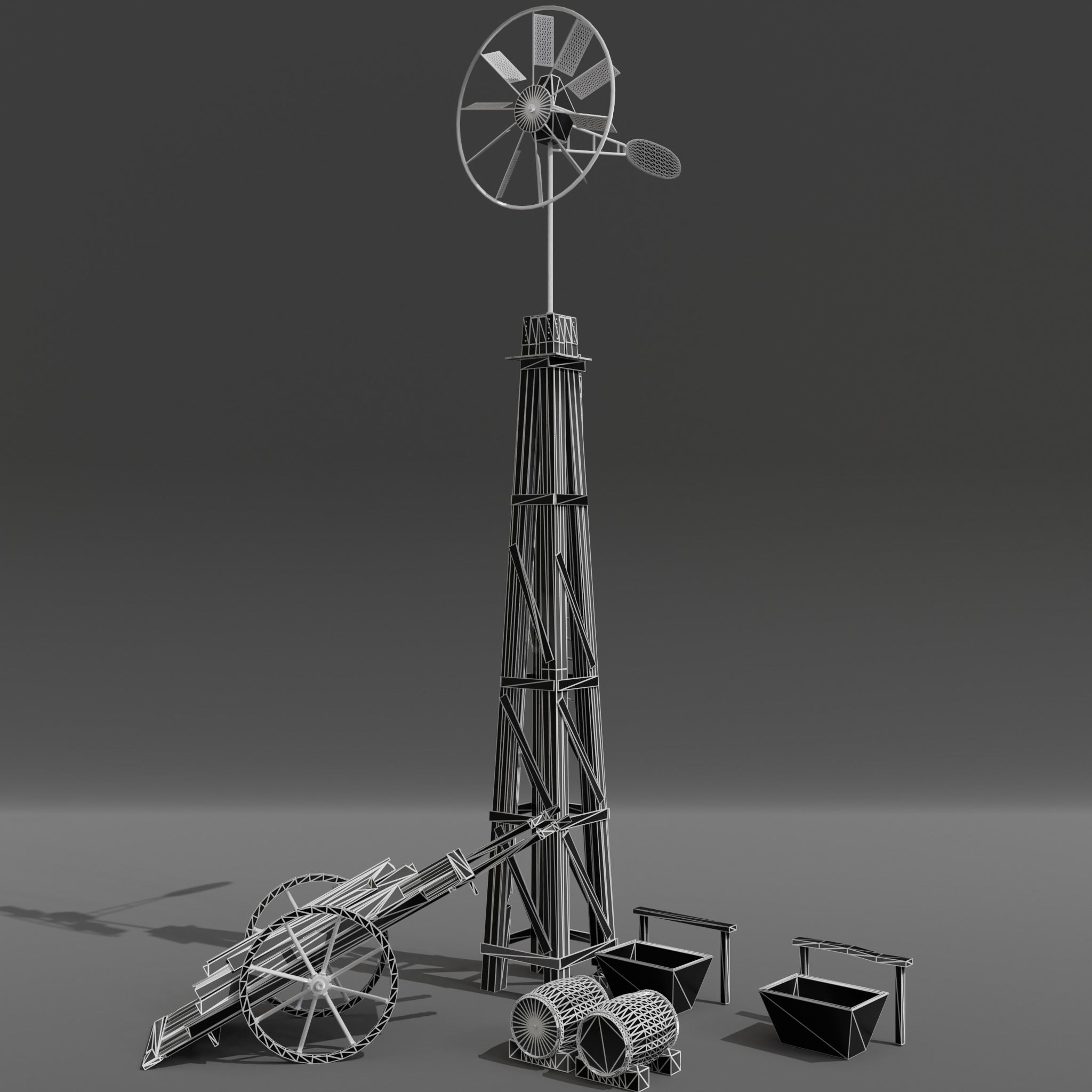 wester city detail Low-poly 3D model 01 Low-poly 3D model_10