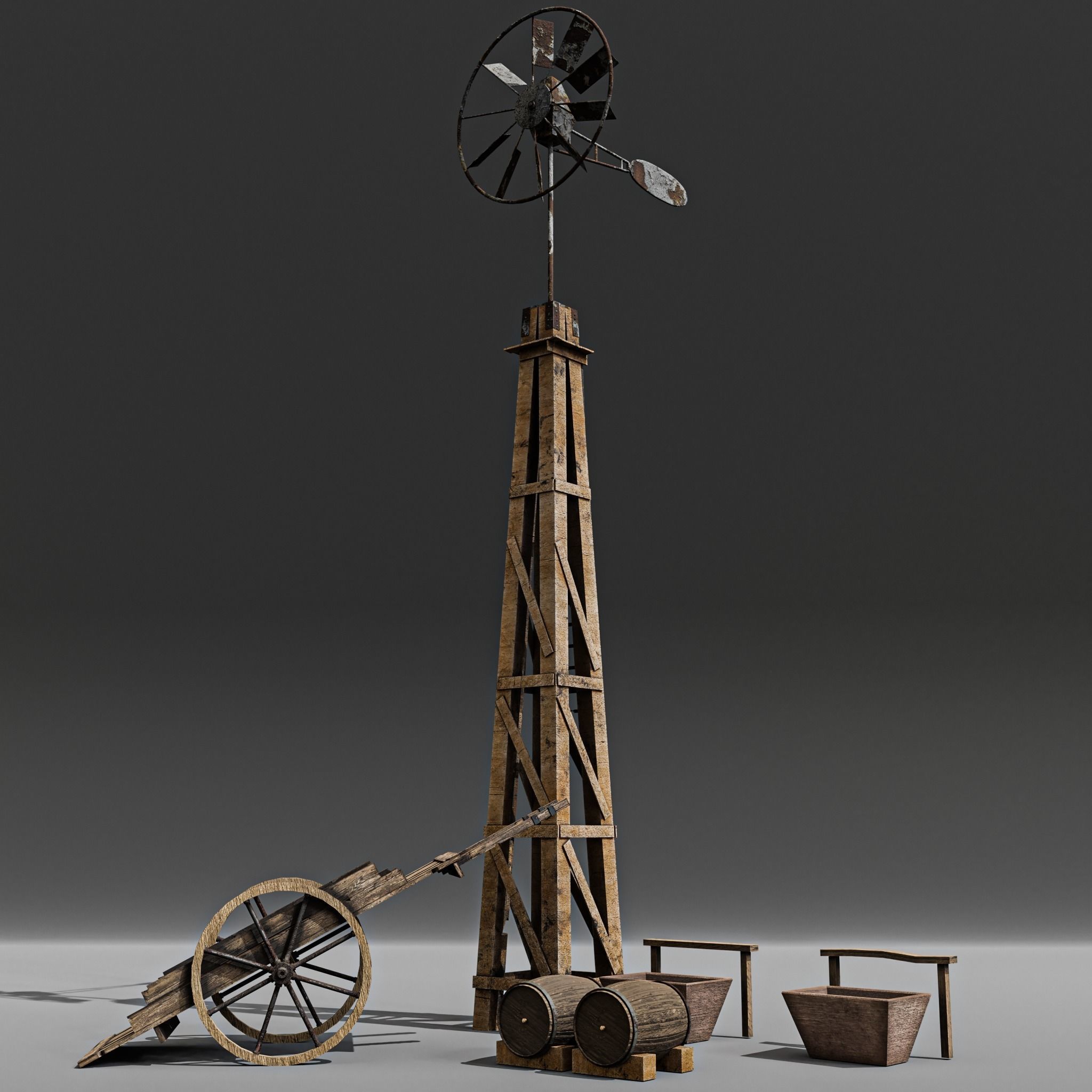 wester city detail Low-poly 3D model 01 Low-poly 3D model_9