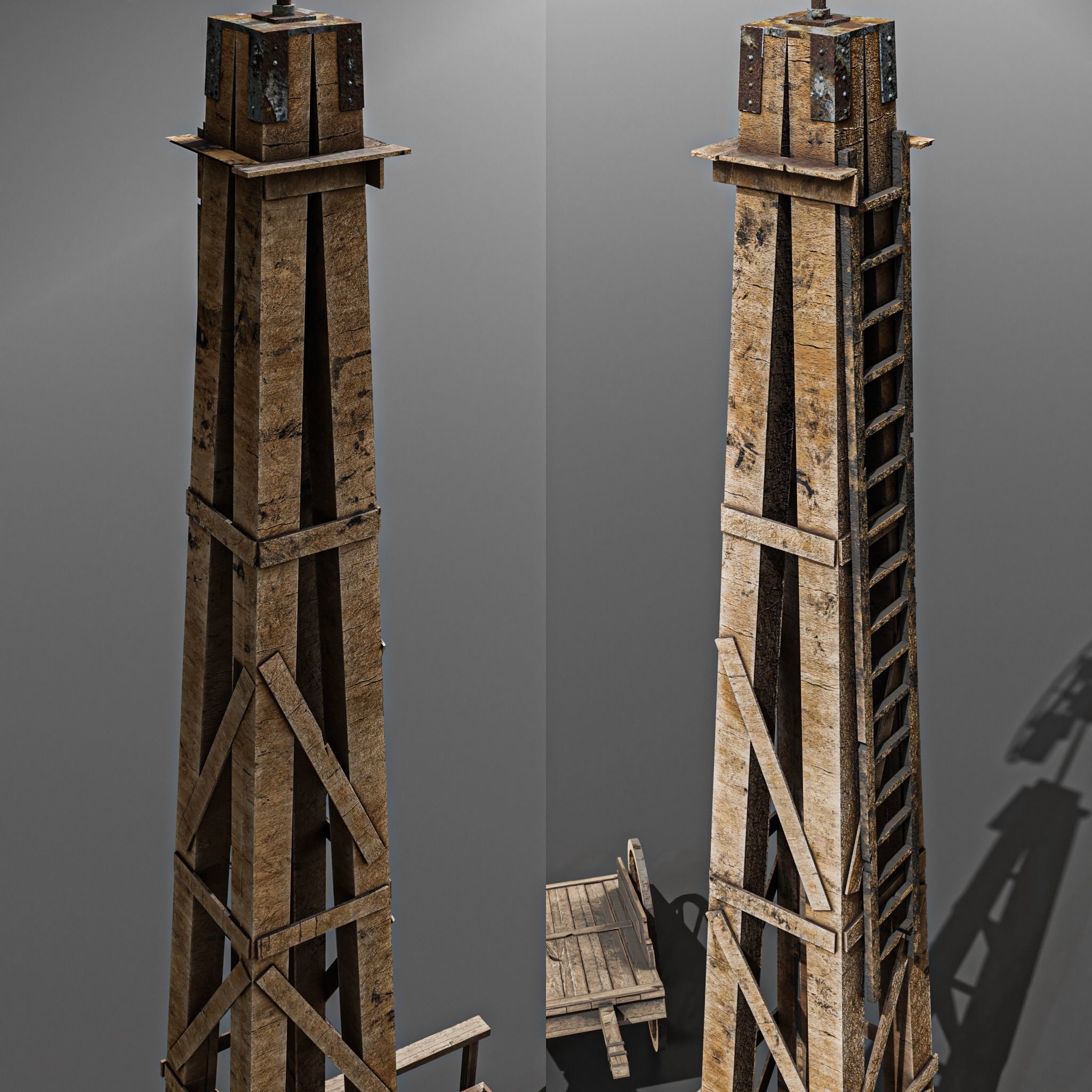 wester city detail Low-poly 3D model 01 Low-poly 3D model_2