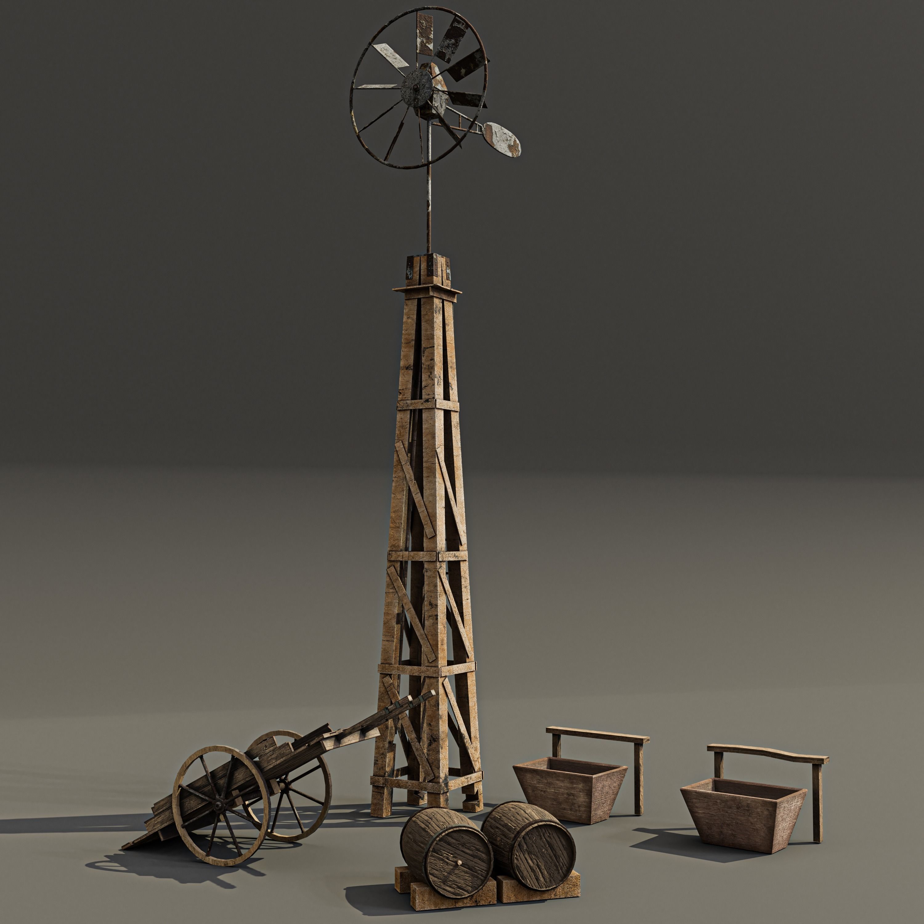 wester city detail Low-poly 3D model 01 Low-poly 3D model_1