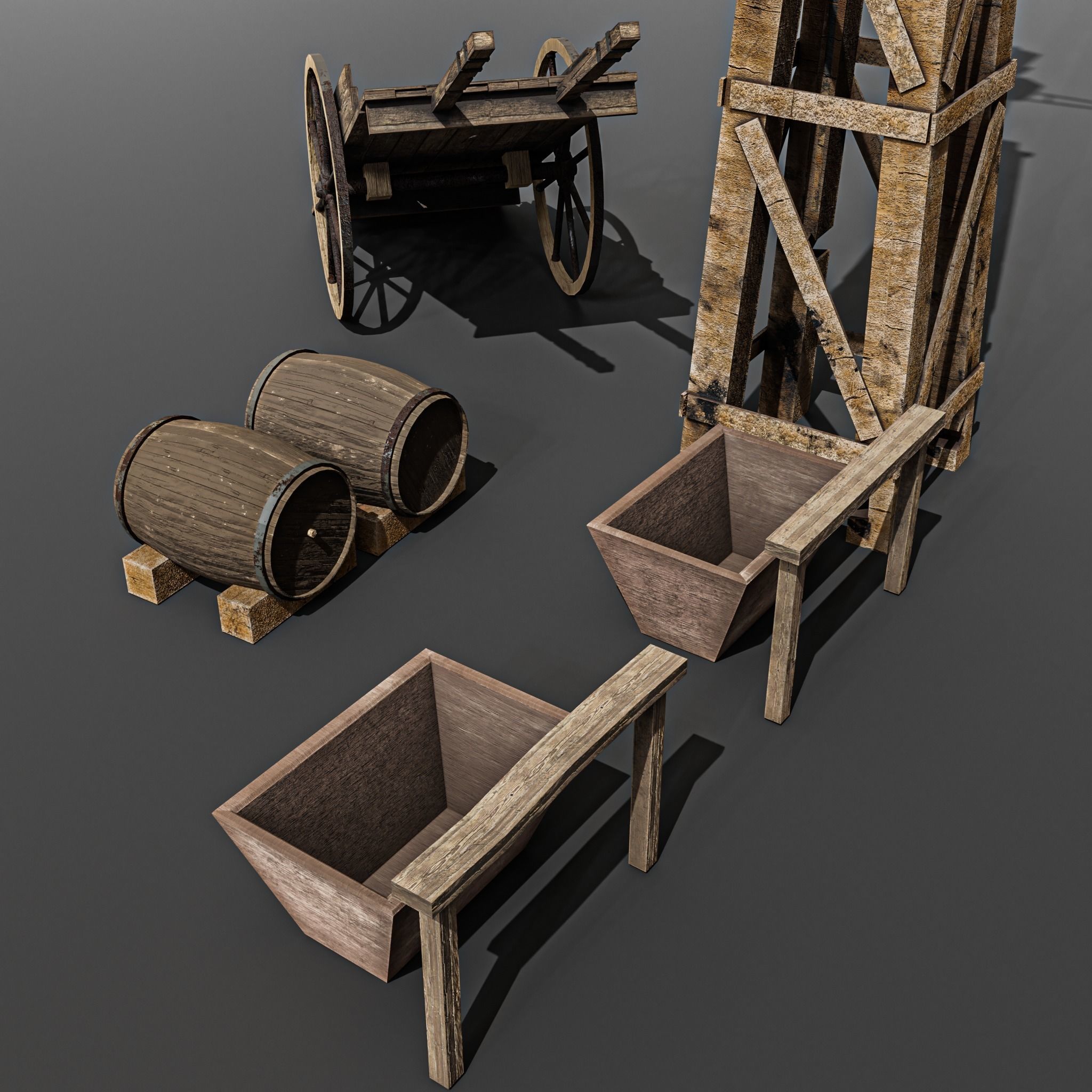 wester city detail Low-poly 3D model 01 Low-poly 3D model_7