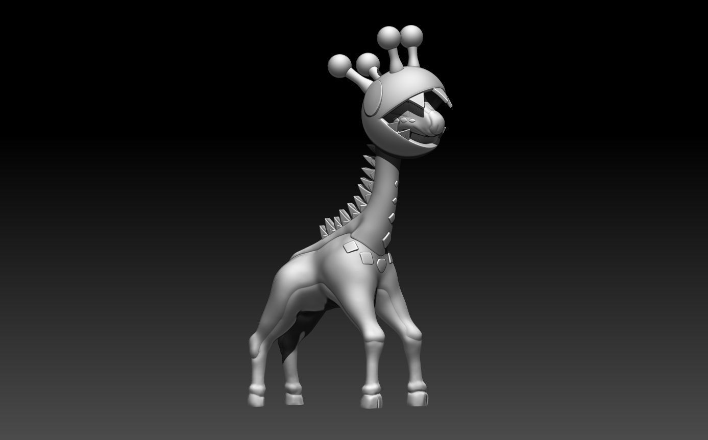 Farigiraf cartoon giraffe 3D print model_2
