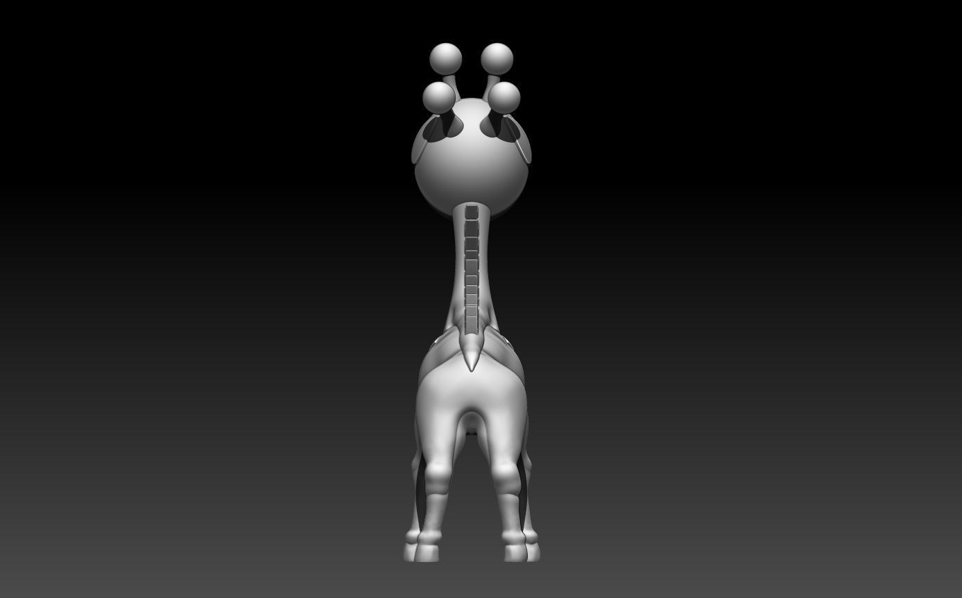 Farigiraf cartoon giraffe 3D print model_10