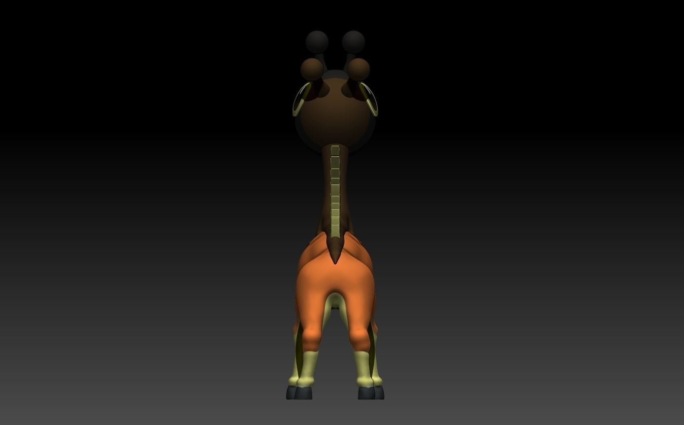 Farigiraf cartoon giraffe 3D print model_9