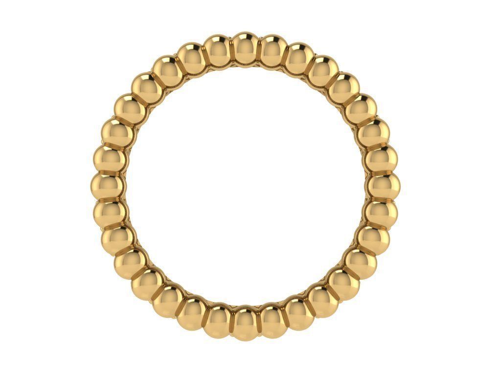 Ring372 gold diamond bead ring 3D print model_2