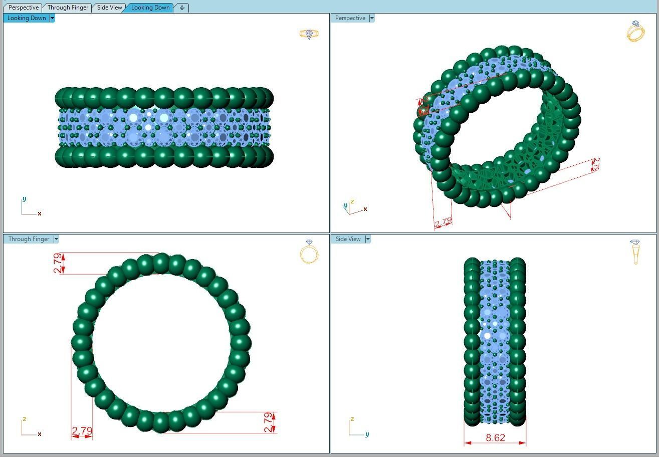 Ring372 gold diamond bead ring 3D print model_5