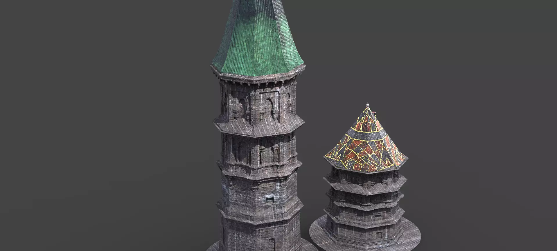 Germanic Medieval Tower 2 Designs 3D model