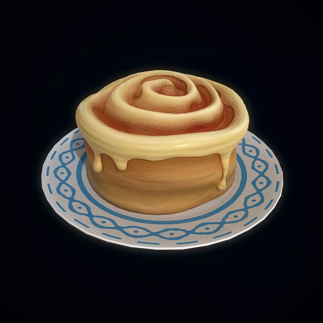Cinnamon Roll Low-poly 3D model