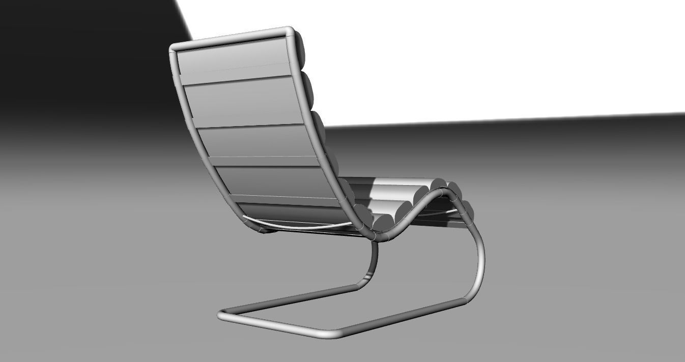 Mies Van Der Rohe Mr Chaise Lounge Chair 3D model_1
