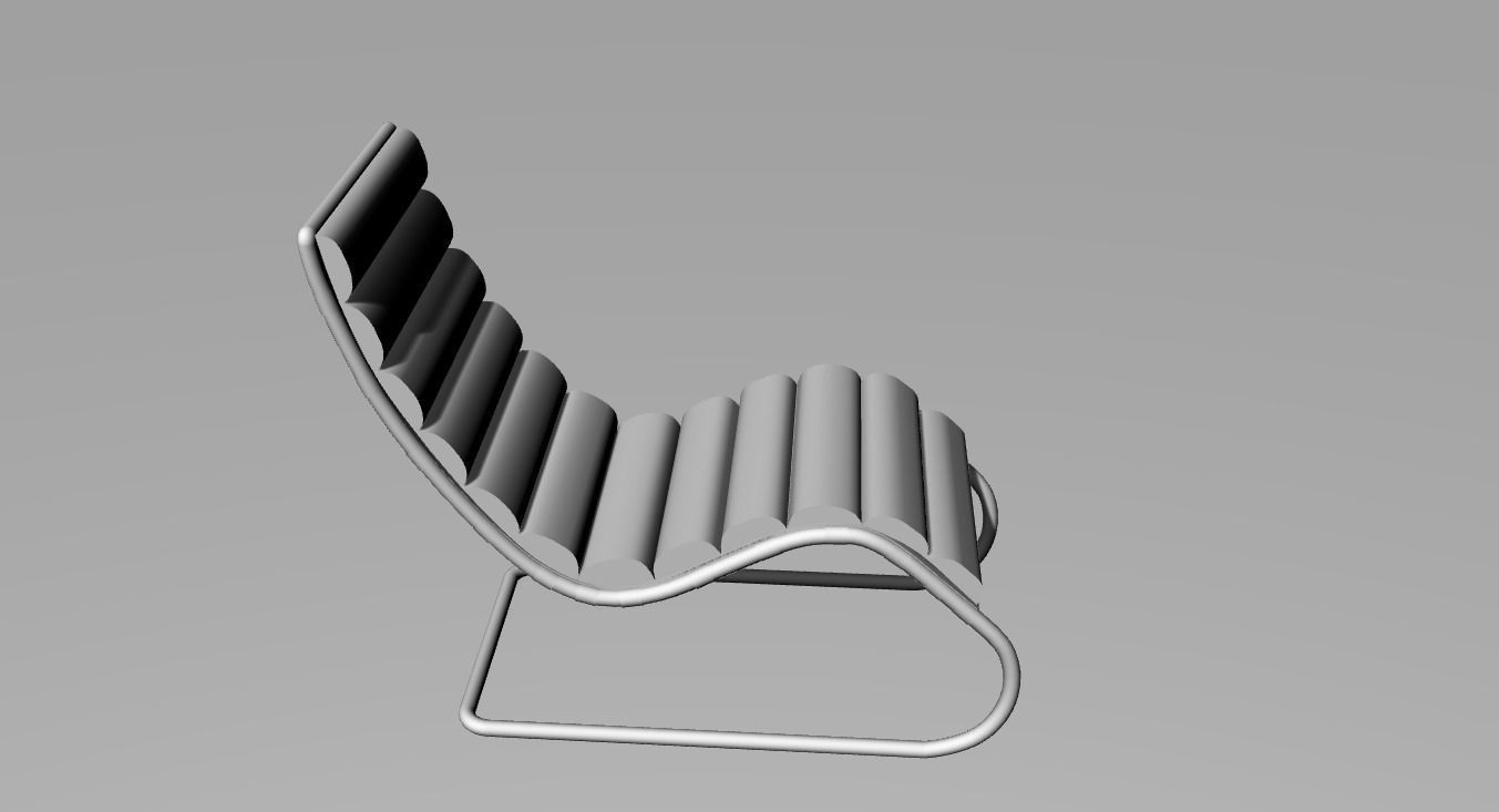 Mies Van Der Rohe Mr Chaise Lounge Chair 3D model_2