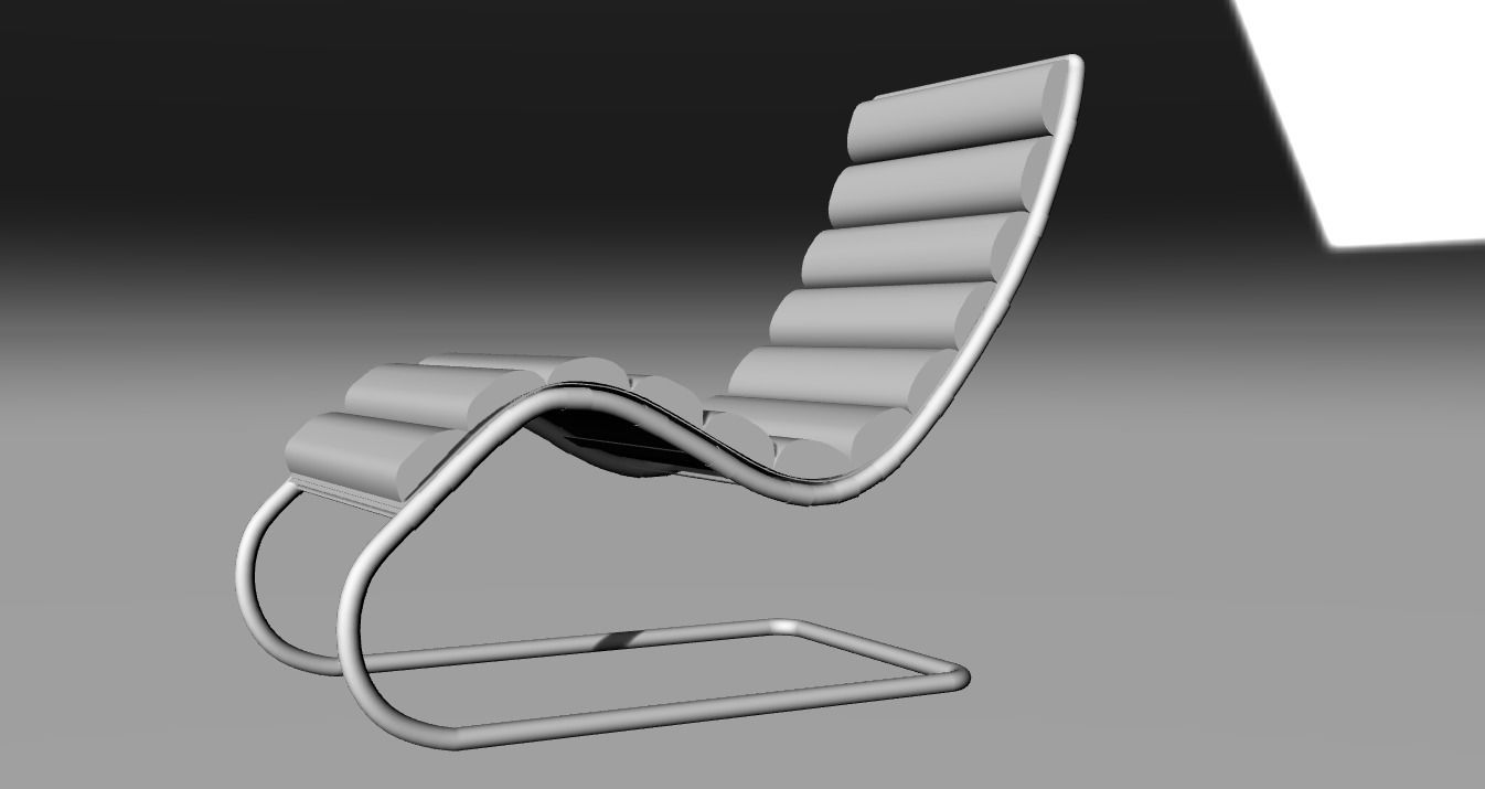 Mies Van Der Rohe Mr Chaise Lounge Chair 3D model_3
