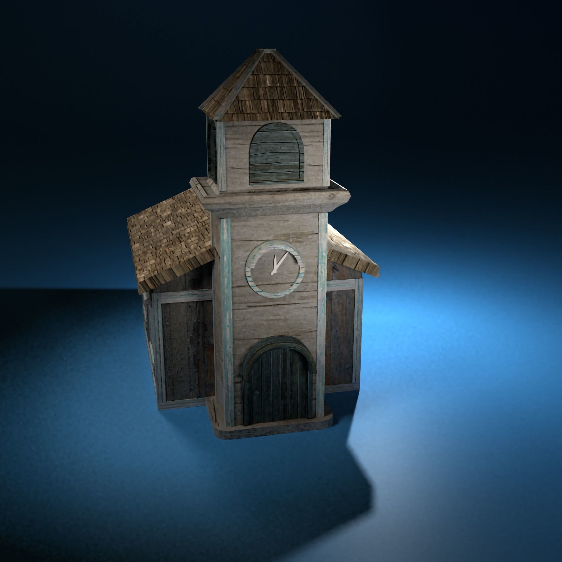Wooden Church low poly building 3d model Low-poly 3D model_2