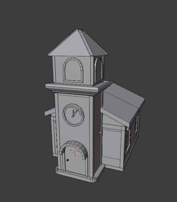 Wooden Church low poly building 3d model Low-poly 3D model_5