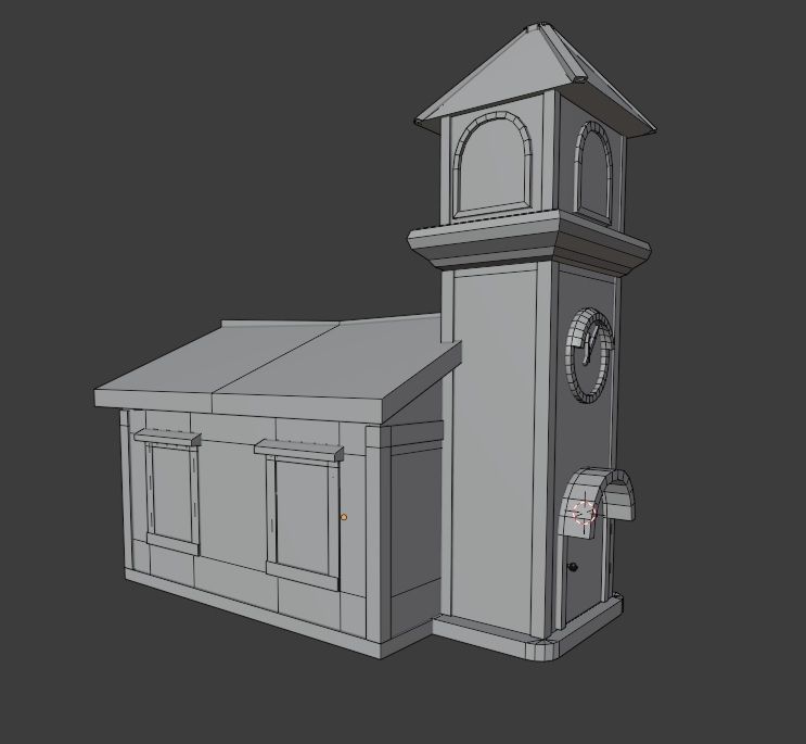 Wooden Church low poly building 3d model Low-poly 3D model_6