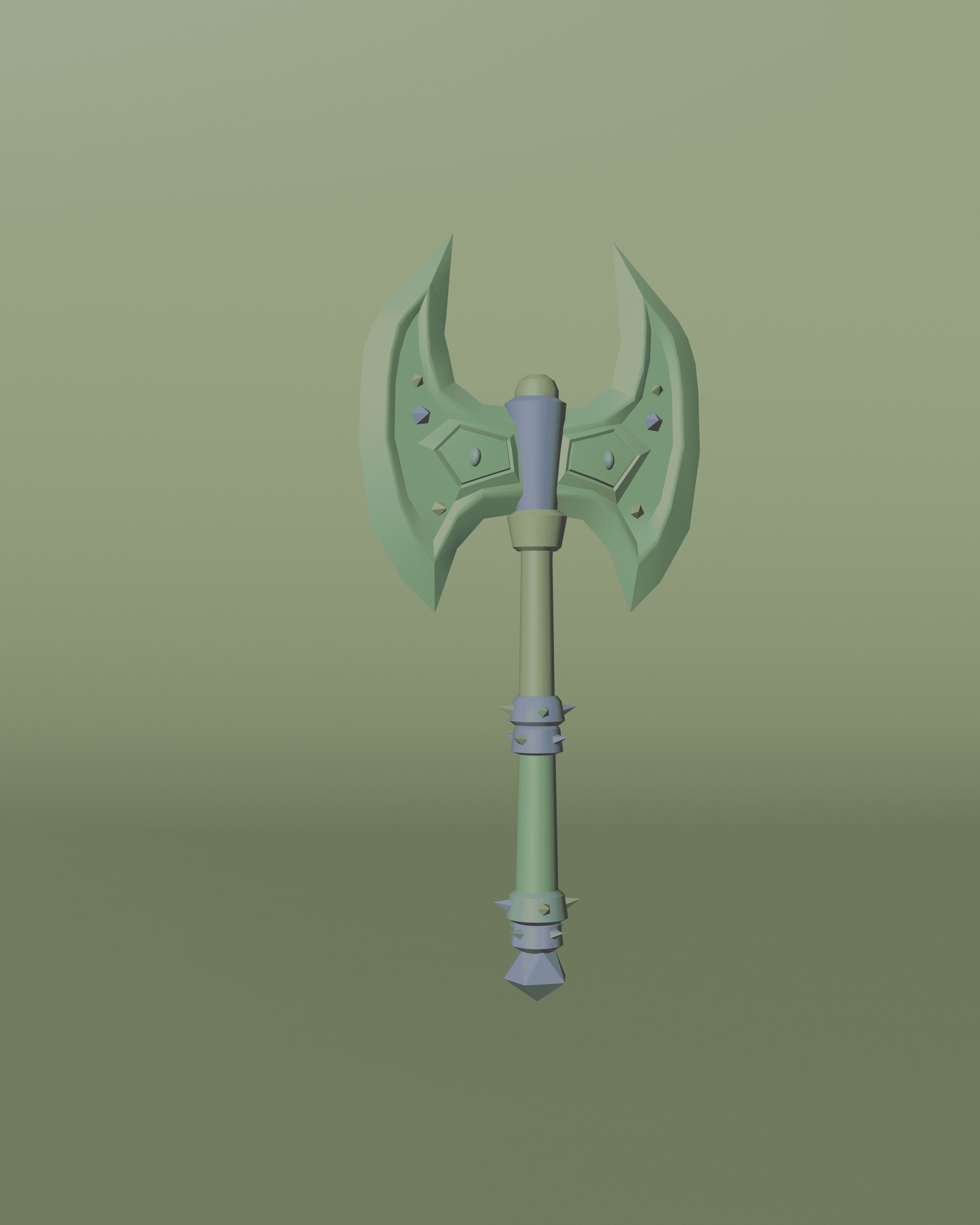 Axe - game ready model Low-poly 3D model with light Low-poly 3D model_4