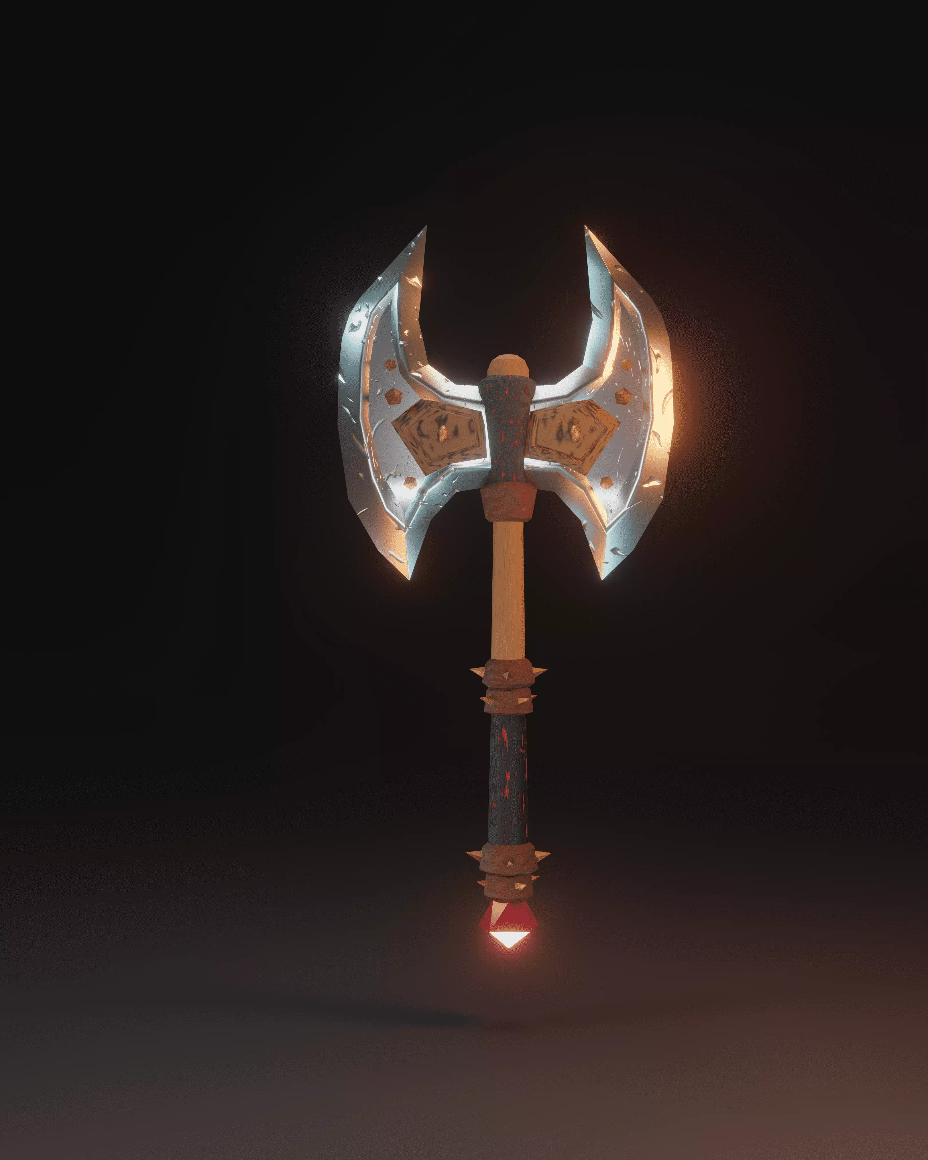 Axe - game ready model Low-poly 3D model with light Low-poly 3D model_0