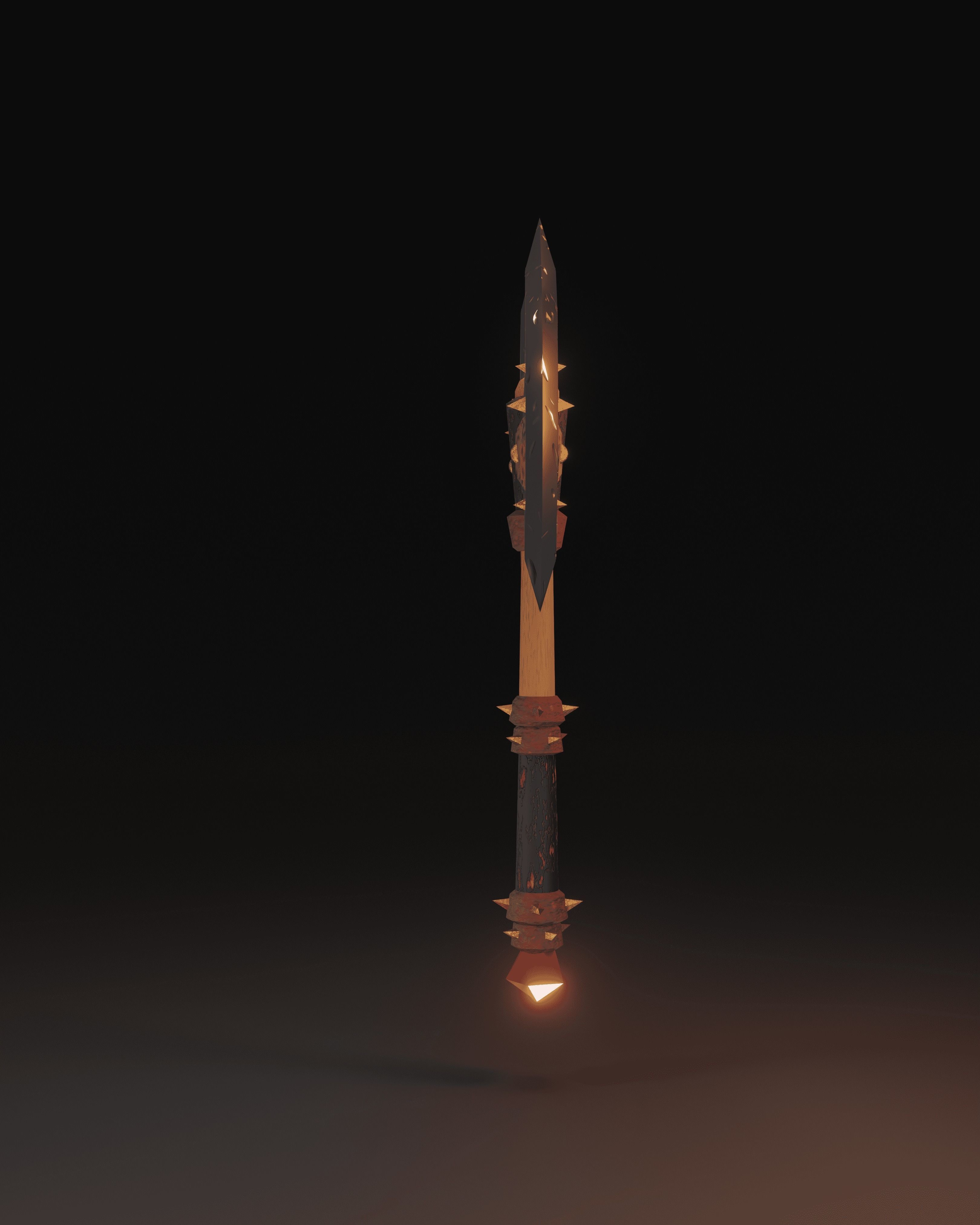 Axe - game ready model Low-poly 3D model with light Low-poly 3D model_2